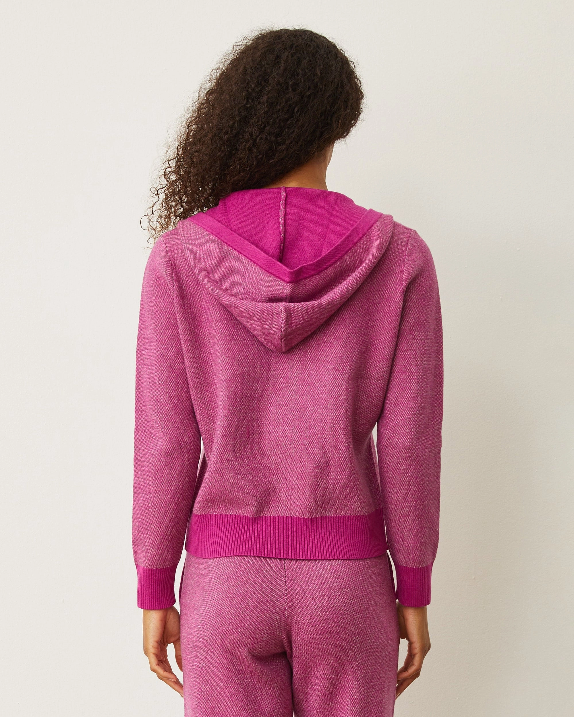 Soft Knit Two Tone Zip Up Hoody Balanced Trend