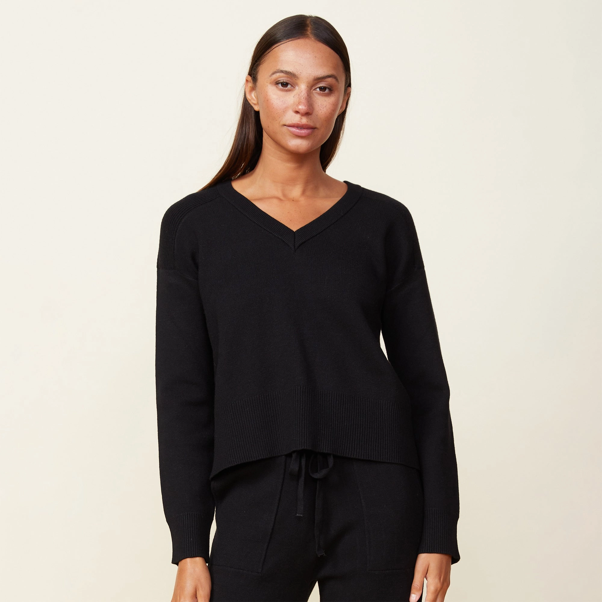 Soft Knit V Neck Sweater Bold Hues