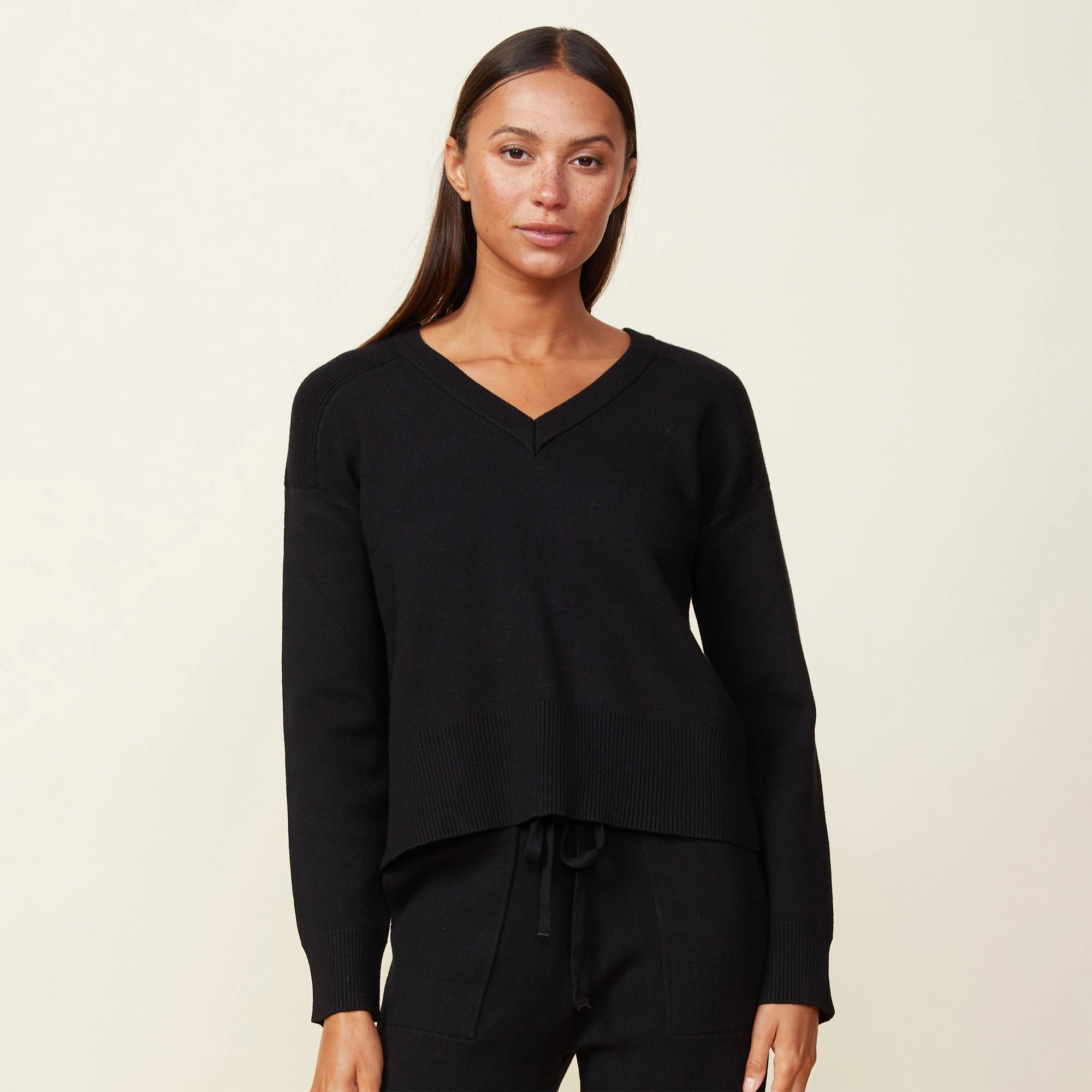 Soft Knit V Neck Sweater Stylish Sharp