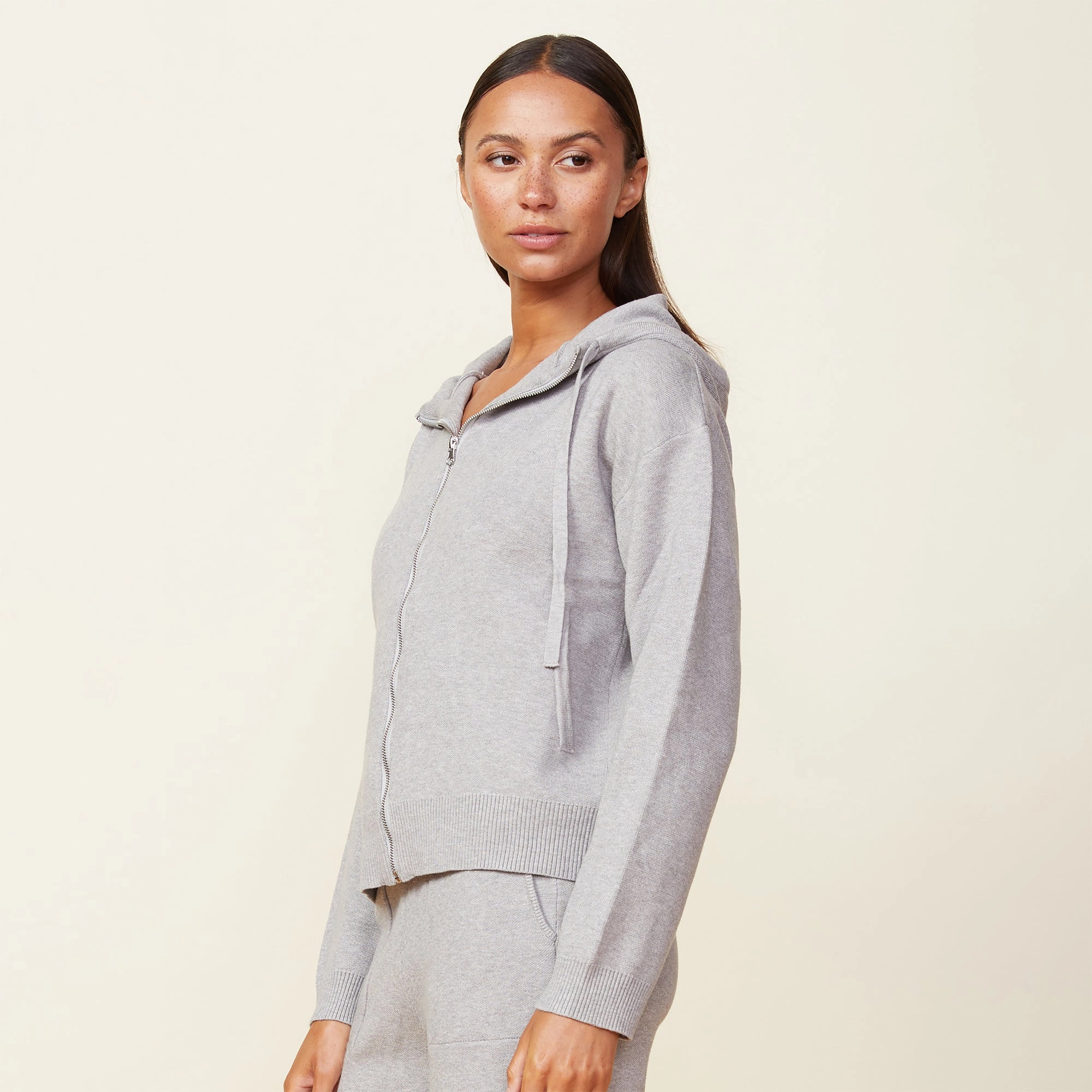 Soft Knit Zip Up Hoody Sophisticated Trend