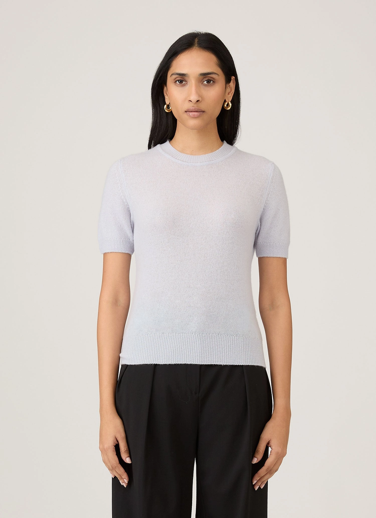 women's commute Women's Cashmere T-Shirt in Ice Blue
