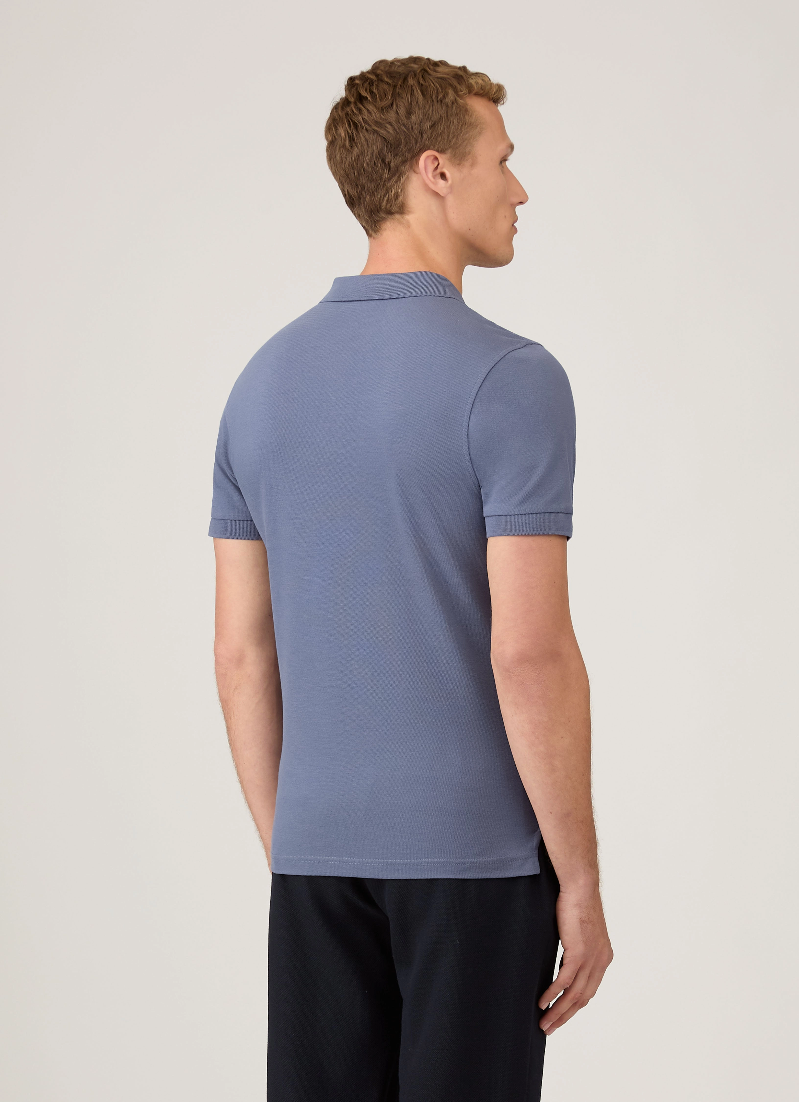 Soft Outfit Men's Piqu?? Polo Shirt in Selvedge Blue