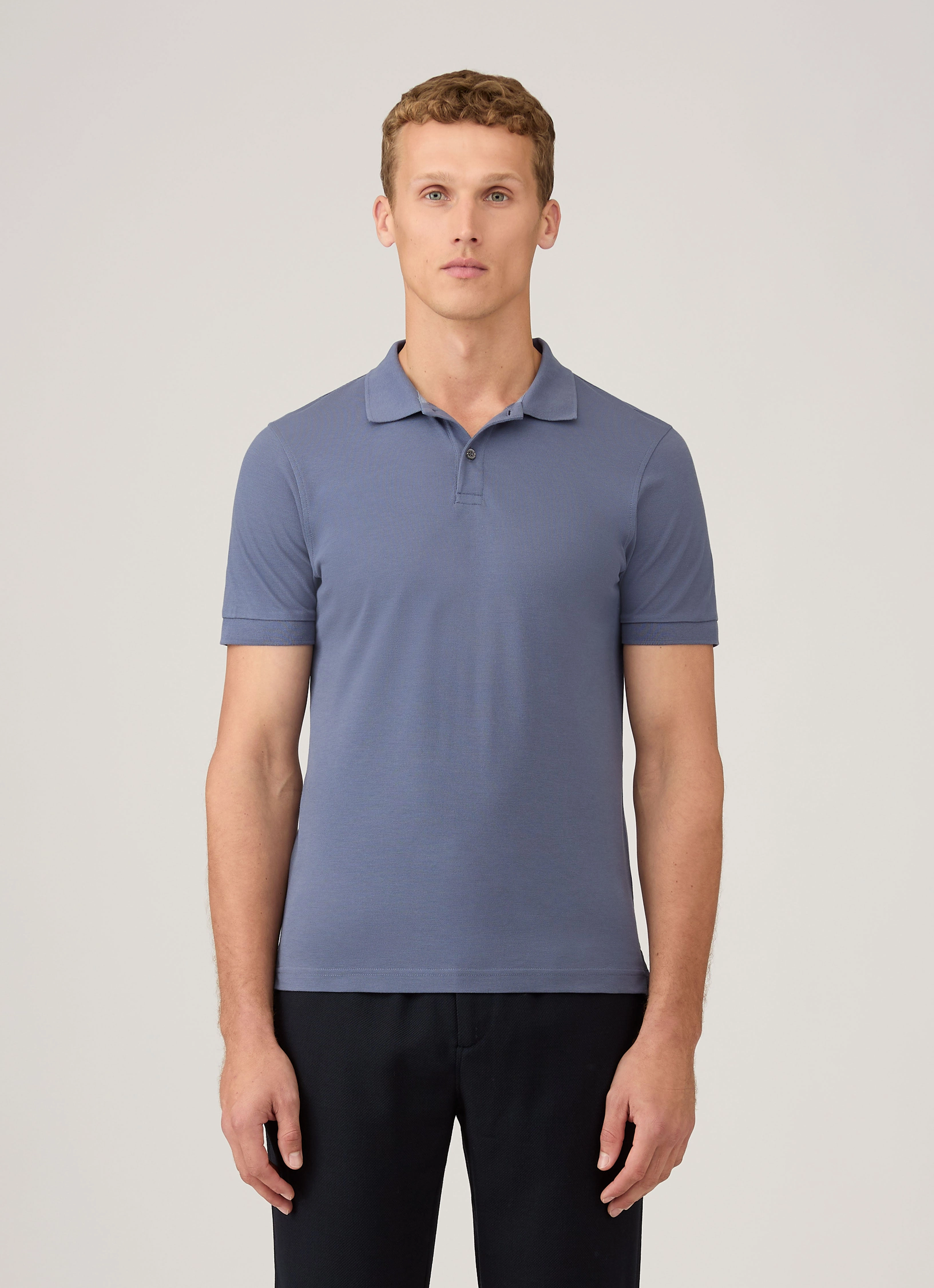 Soft Outfit Men's Piqu?? Polo Shirt in Selvedge Blue