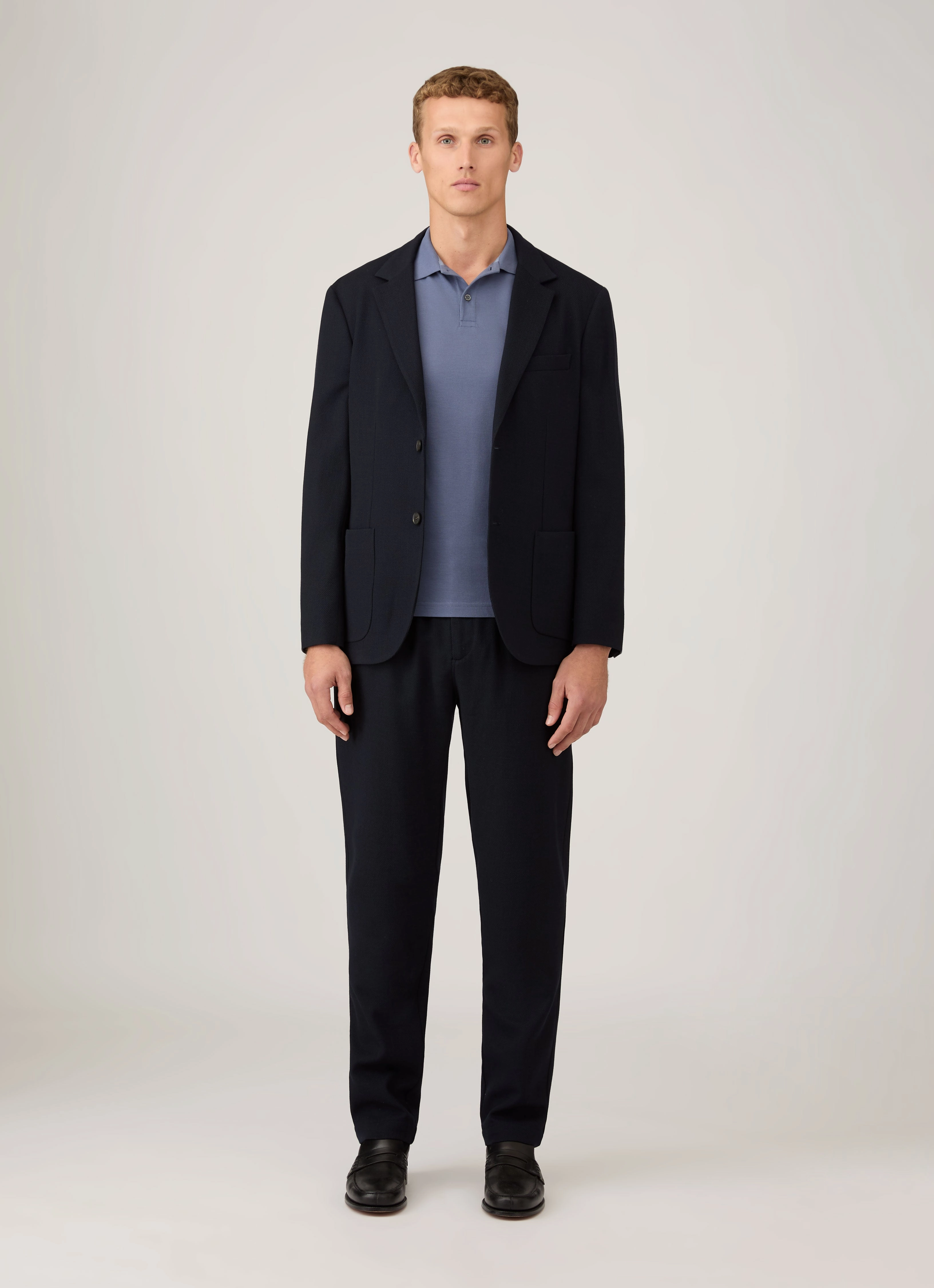 Soft Outfit Men's Piqu?? Polo Shirt in Selvedge Blue