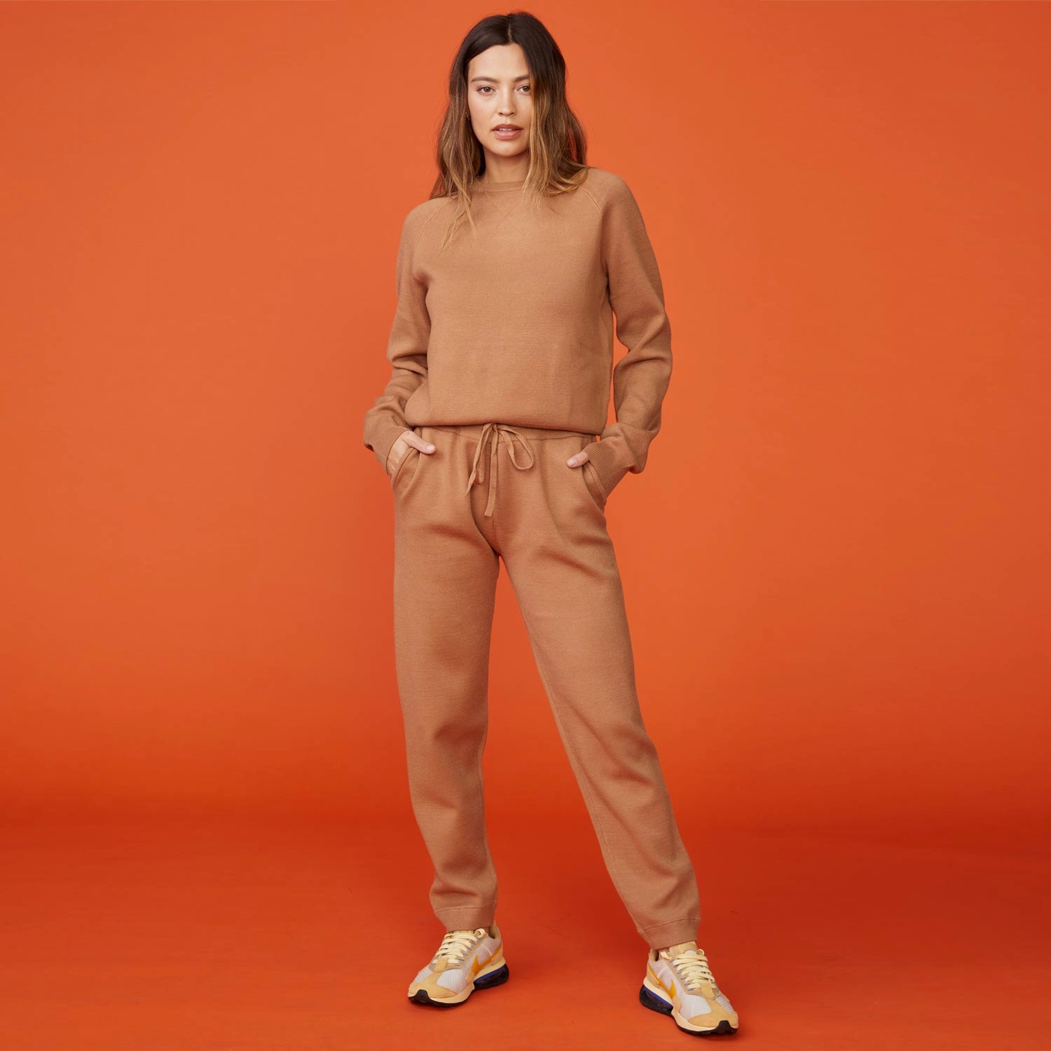 Soft Sweater Knit Cuffed Jogger Flexible Design