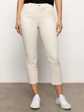 Sculpted Hayden Standard Rise Straight Crop Pants Light Oat petite size Comfortable Leg