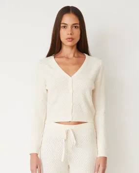 Sharp Teacher Refined Performer Softknit French Waffle Cardigan