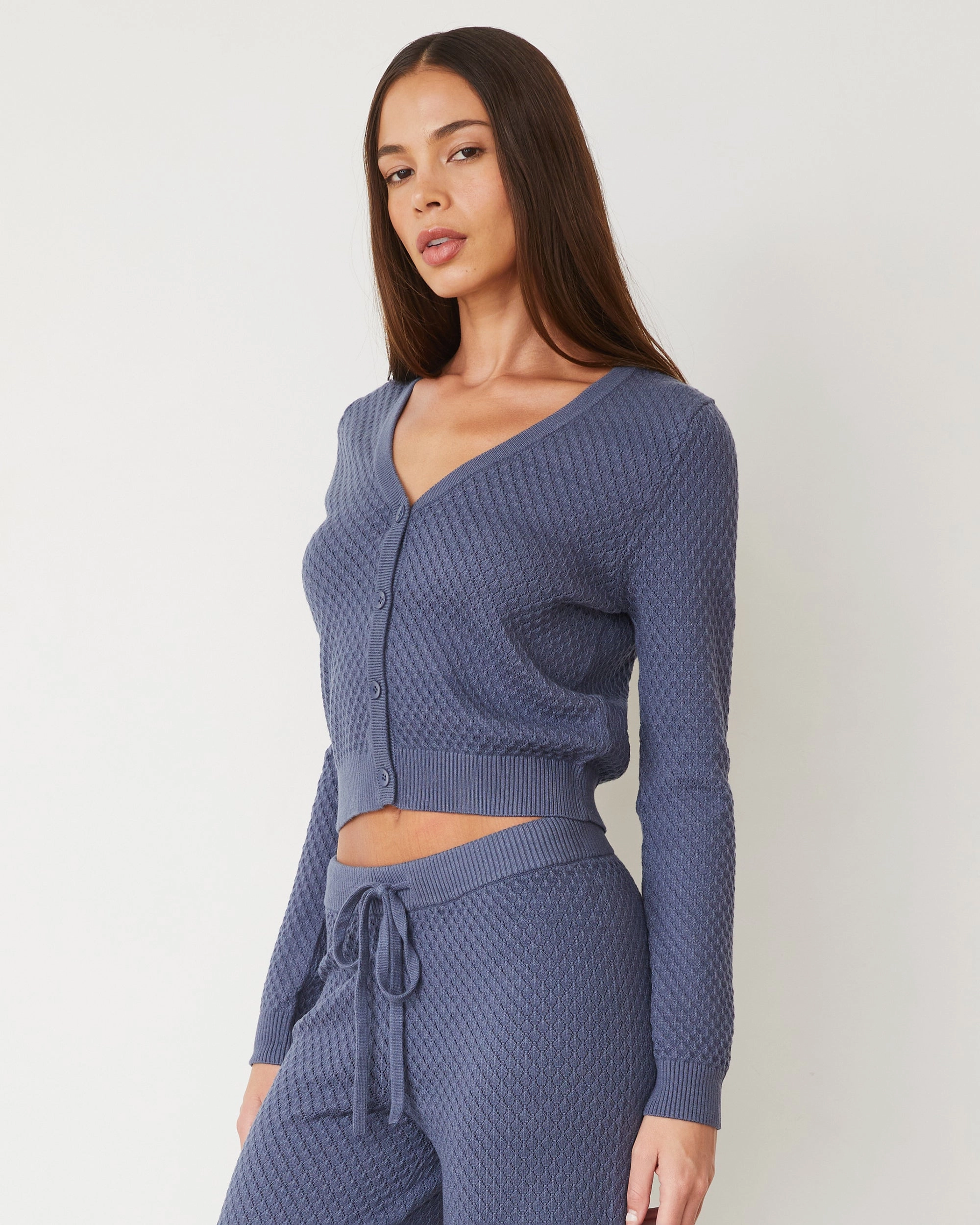 Softknit French Waffle Cardigan Sophisticated Finish