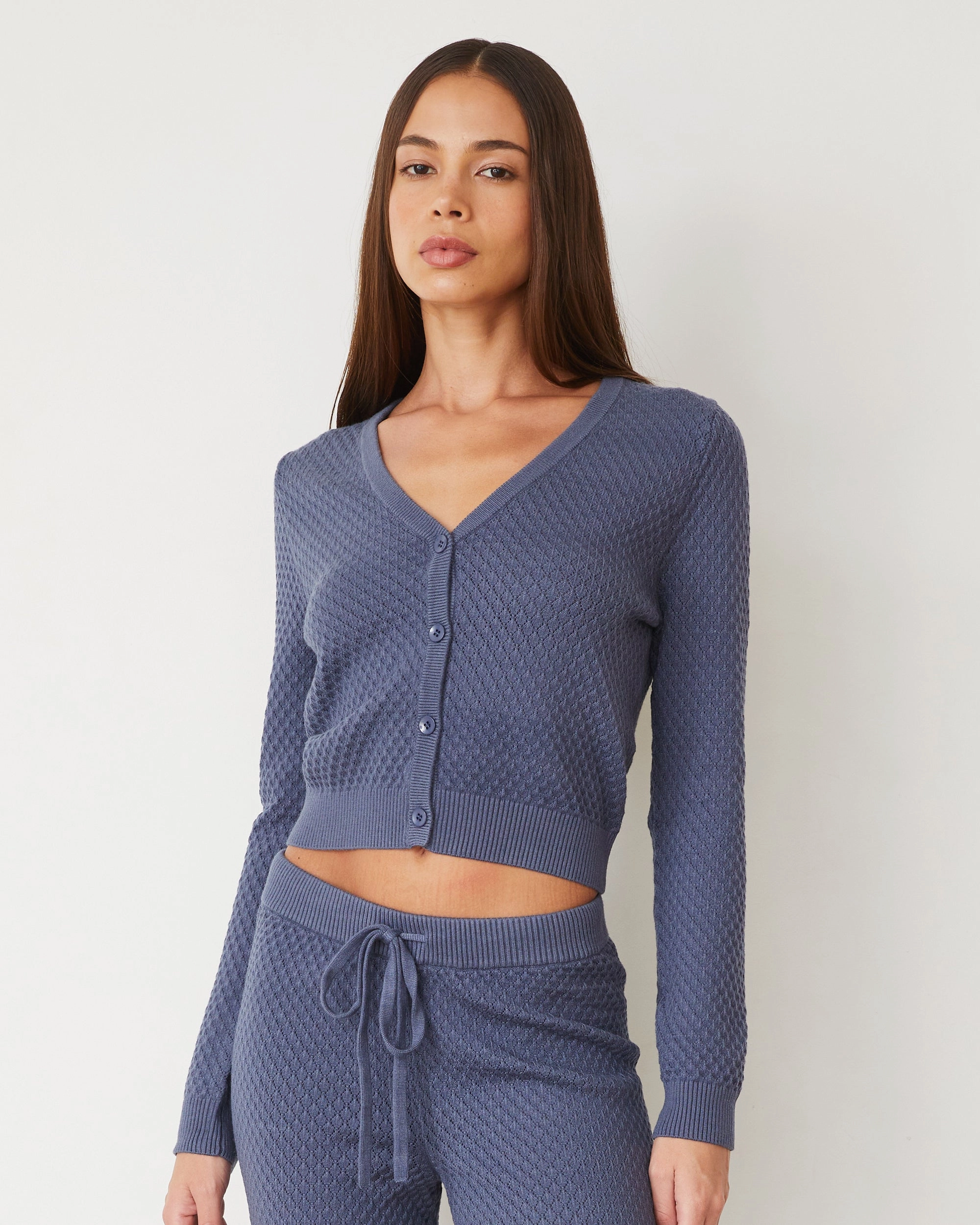 Softknit French Waffle Cardigan Sophisticated Finish