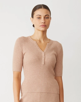 Versatile day-to-day piece Softknit Rib Waffle Henley