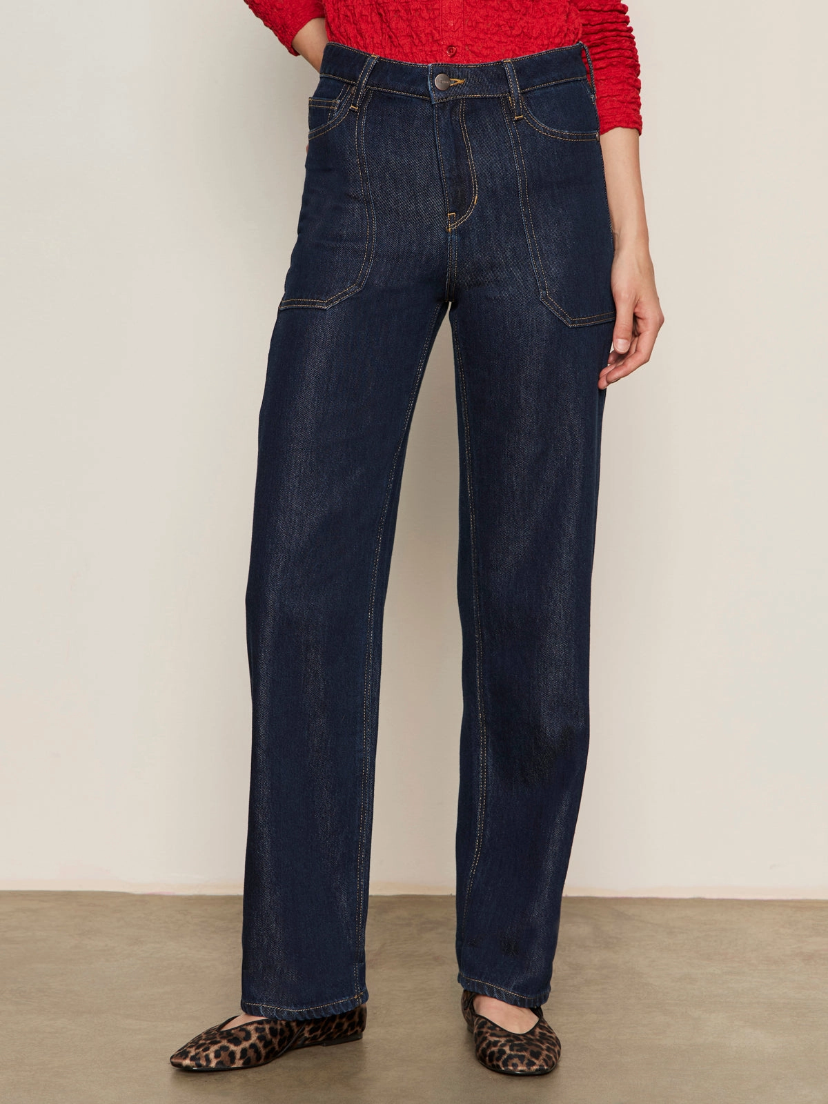 Soleil 90's Straight Jean Indigo Dark Raw Rinse Cargo
