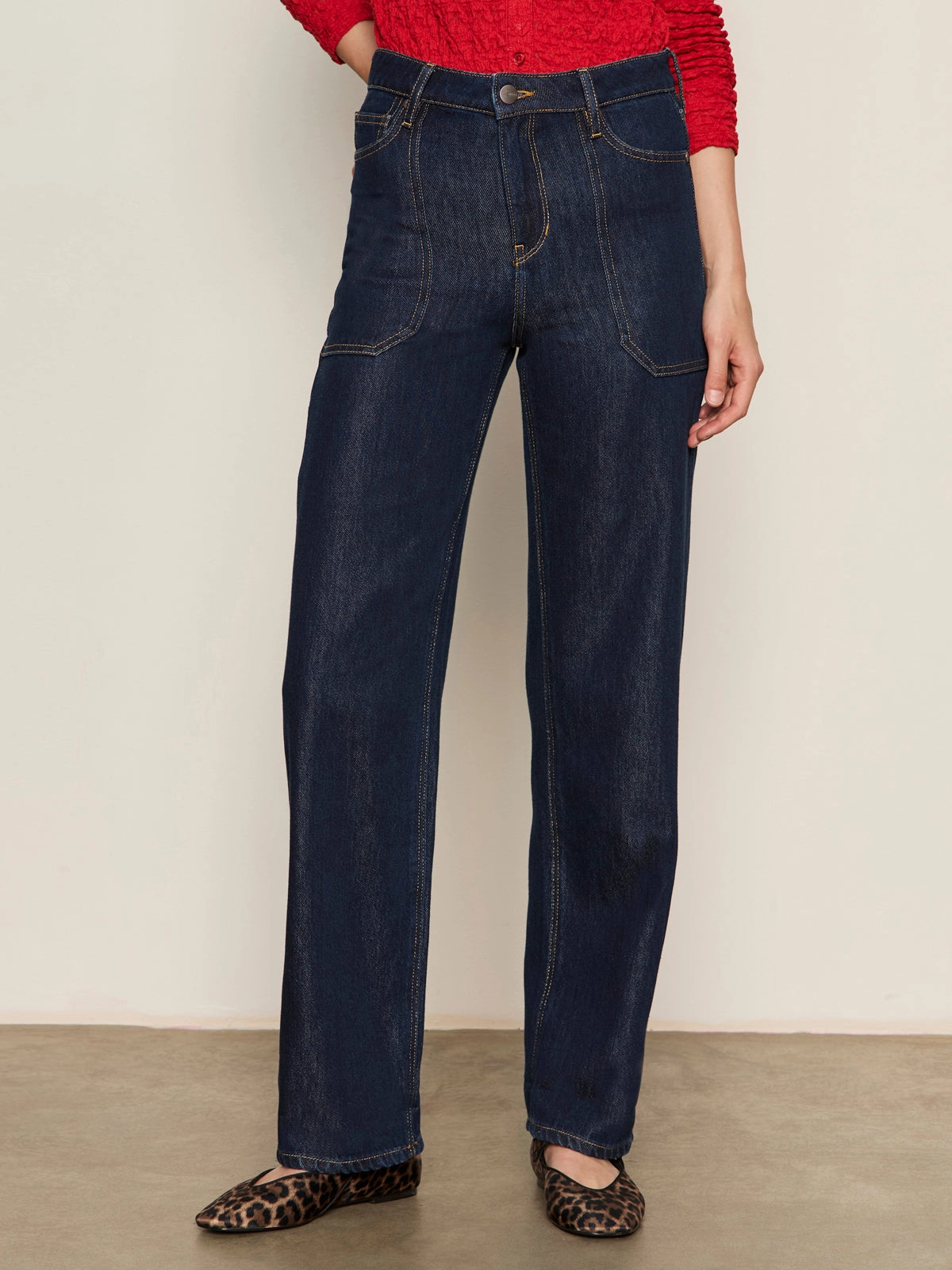 Soleil 90's Straight Jean Indigo Dark Raw Rinse Comfort-stretch