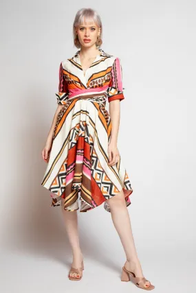 City Roof Rainbow Arc Sophia Dress - Tulum Stripe