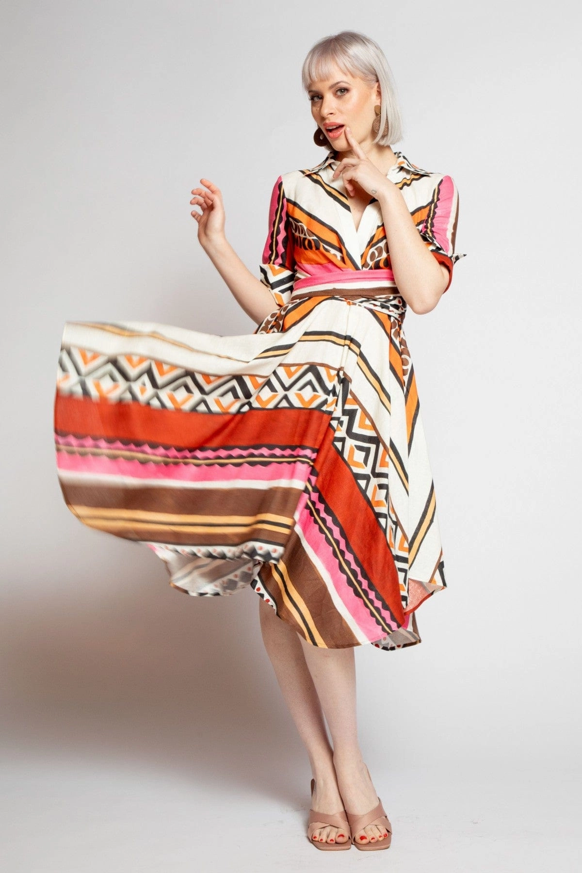 Sophia Dress - Tulum Stripe Empire Waist