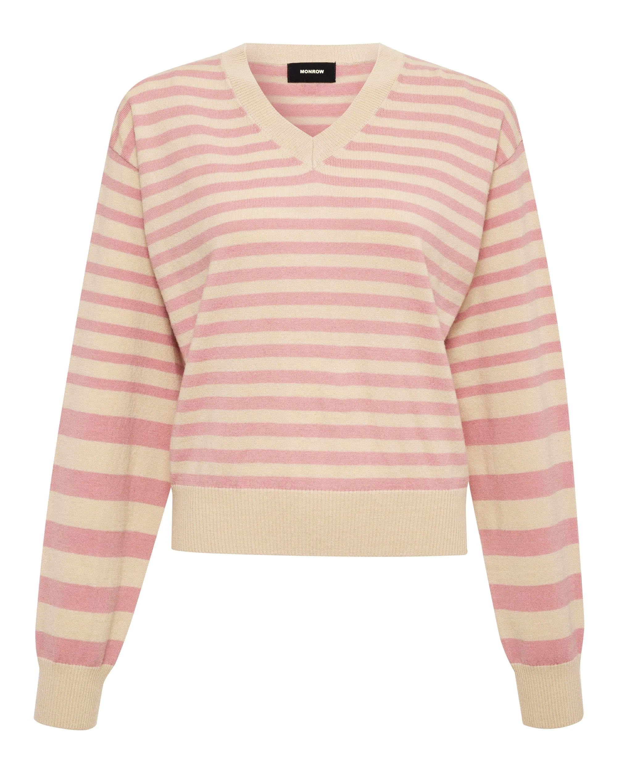 Sophisticated Trend Lightknit Stripe V Neck