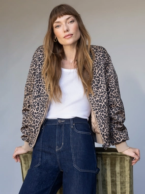 Monroe Sateen Bomber Jacket French Kitty Rainproof Coat Textured Jacket