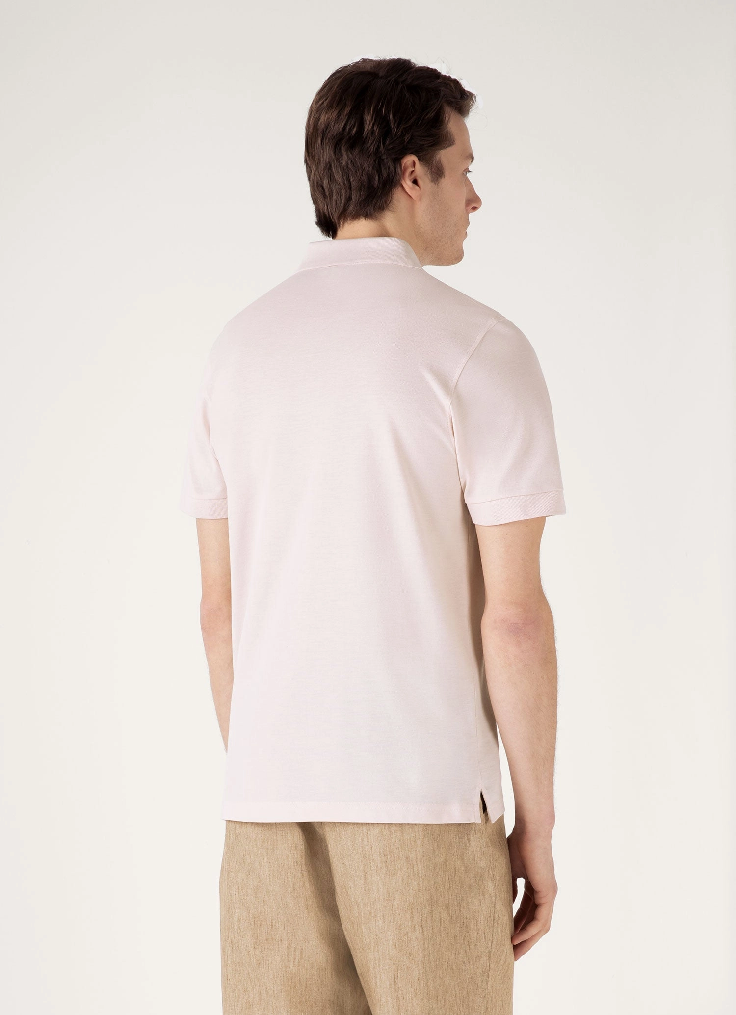 Sporty Design Men's Piqu?? Polo Shirt in Pastel Pink