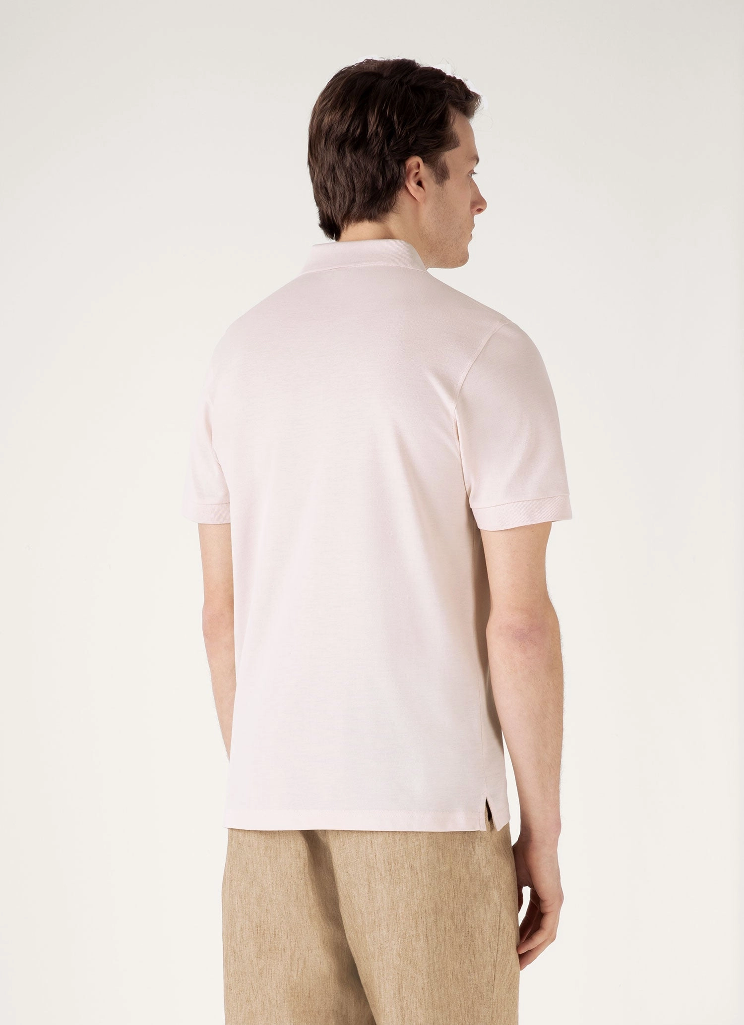 Sporty Design Men's Piqu?? Polo Shirt in Pastel Pink