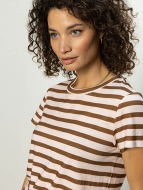 Seasonal Staple Relax Street Ready The Perfect Tee Earth Pink / Sepia Stripe