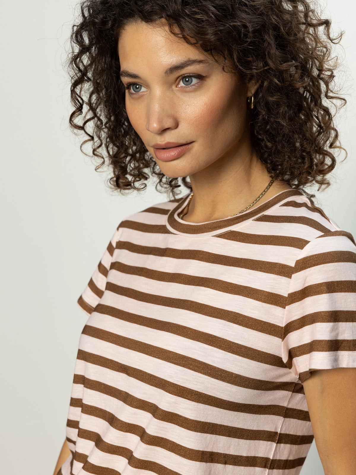 Seasonal Staple Relax Street Ready The Perfect Tee Earth Pink / Sepia Stripe