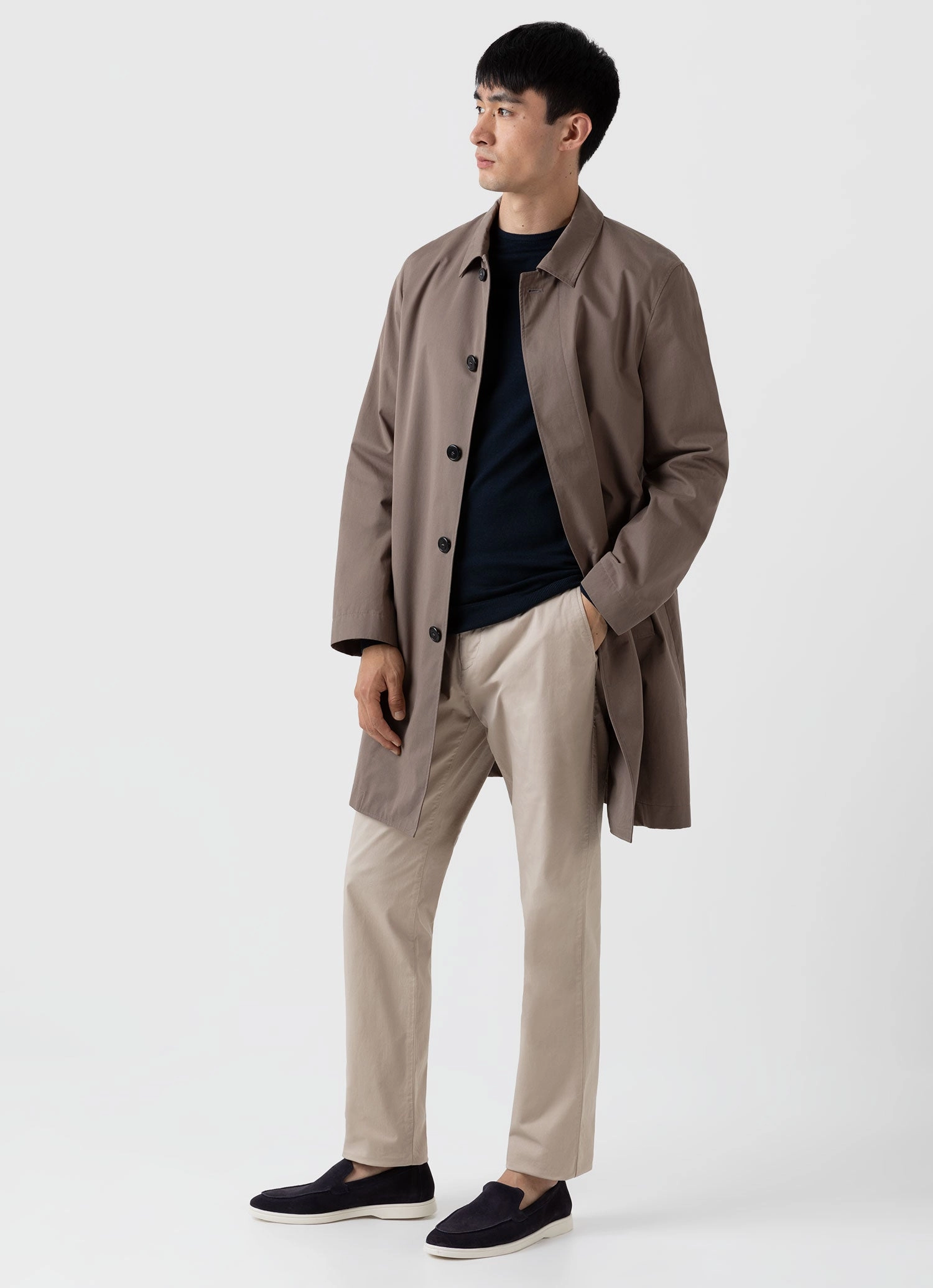 Spring-autumn Suitable Men's Extra-Fine Merino Crew Neck in Light Navy