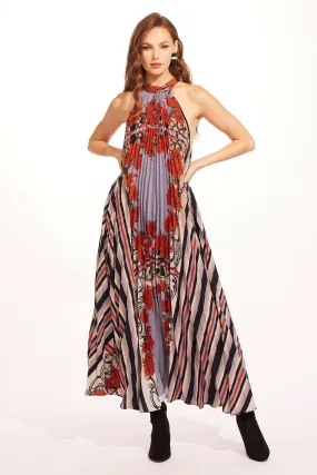 Art Spirit Weekend Feel Colette Pleated Maxi Dress - Arabesque