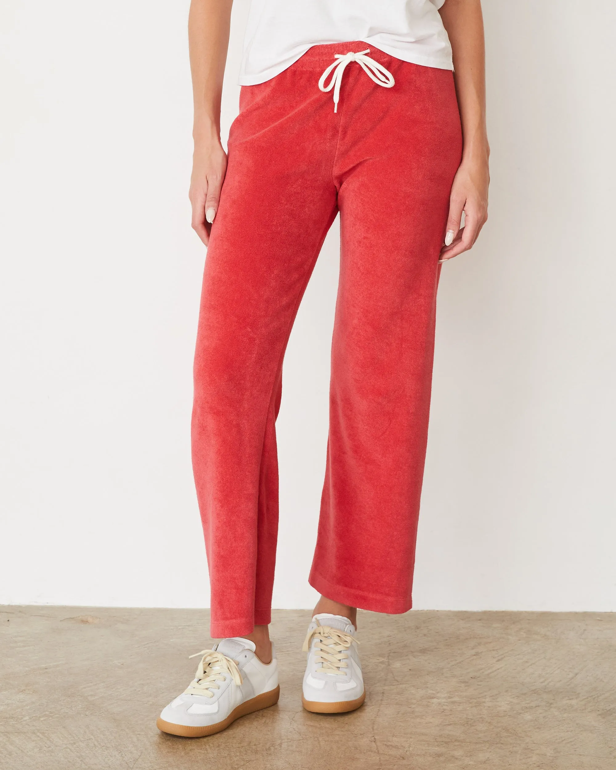 Smart Casual Flattering Design Terry Cloth Crop Pant