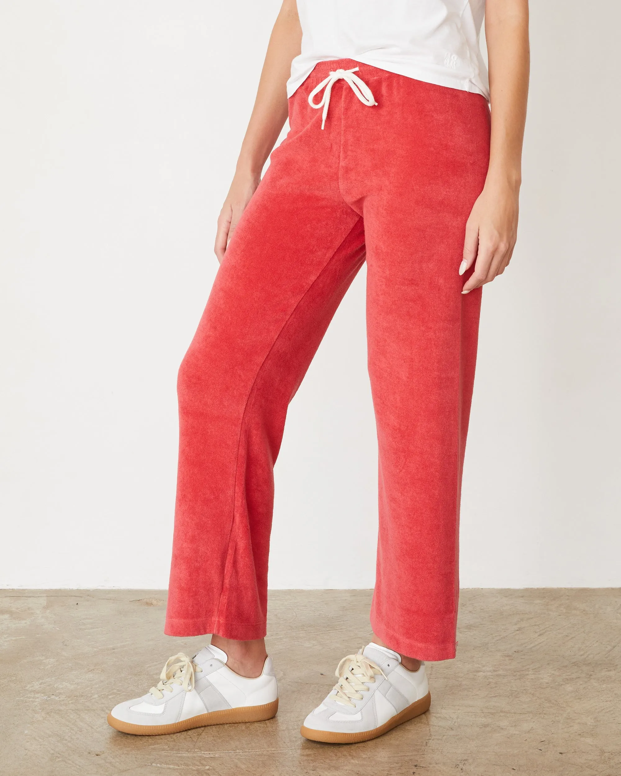 Straight Leg Terry Cloth Crop Pant