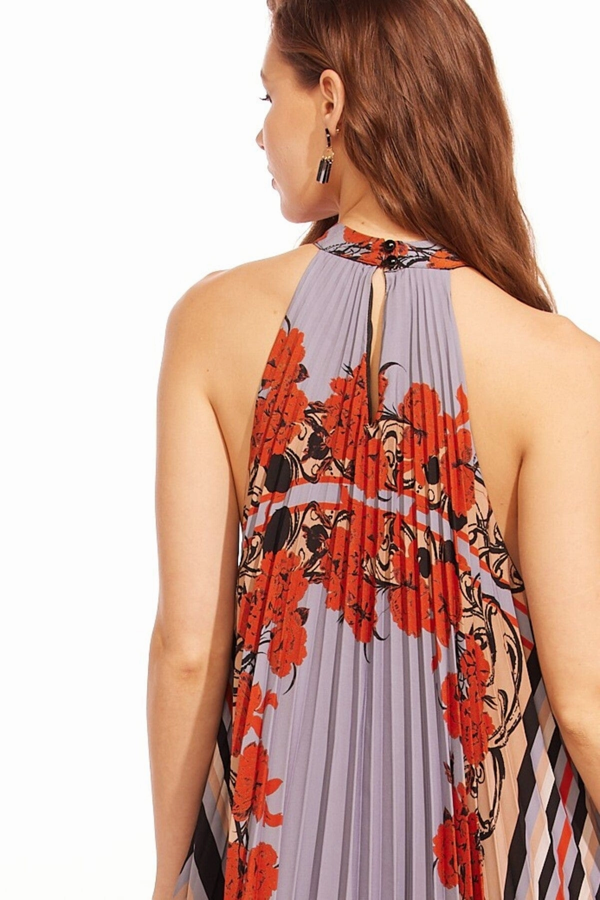 Straight hem Colette Pleated Maxi Dress - Arabesque