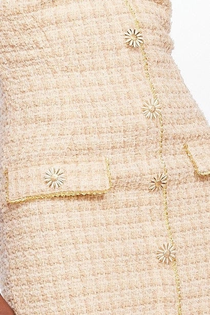 Strapless Tweed Mini Dress holiday vibe