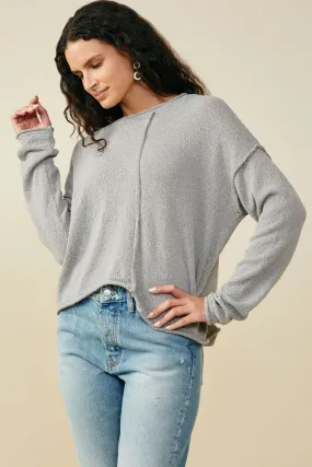 Style Staple Soft Lined Interior Stitch Detail Asymmetric Sweater Top