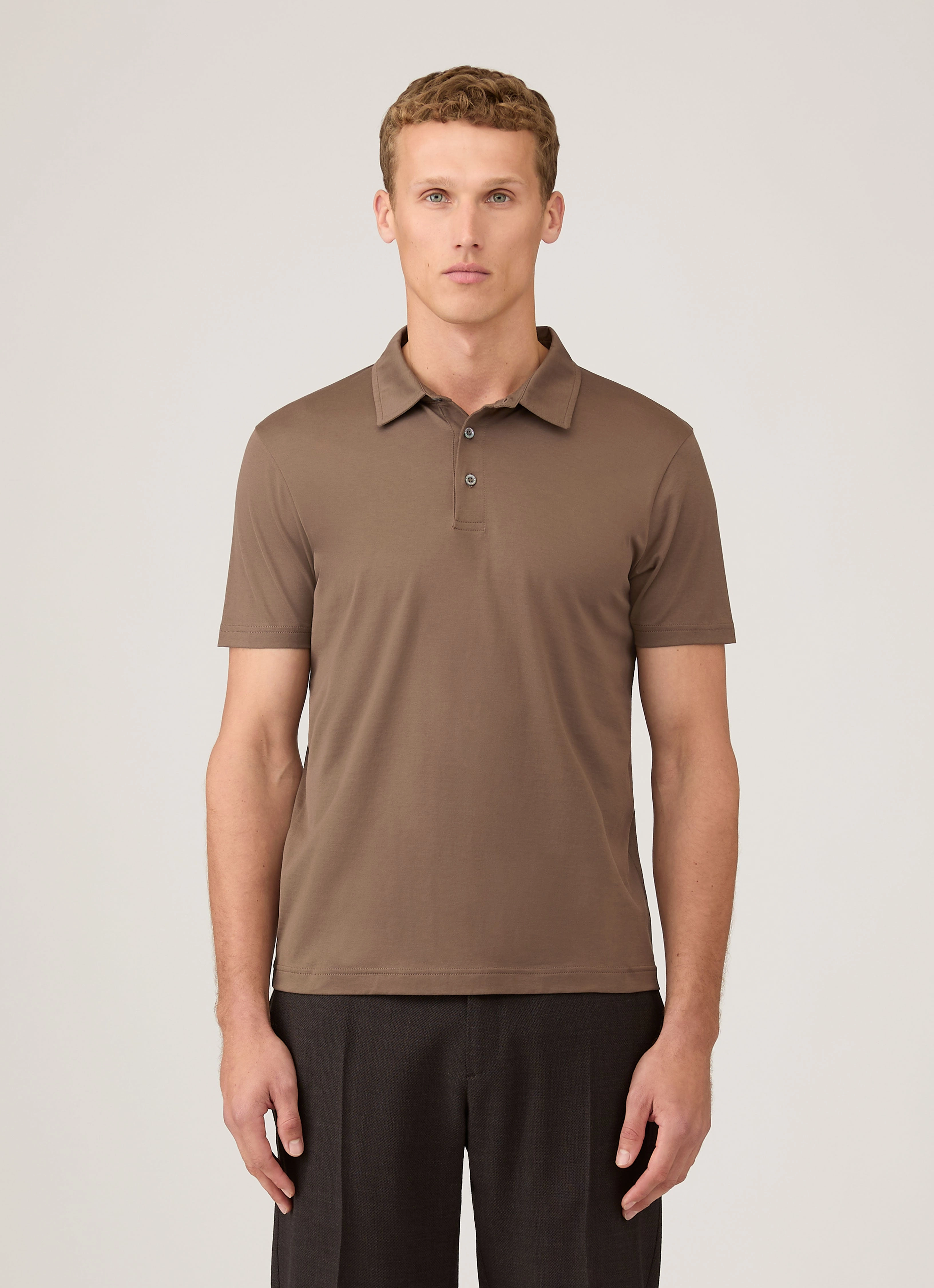 Street Culture Men's Classic Jersey Polo Shirt in Bark