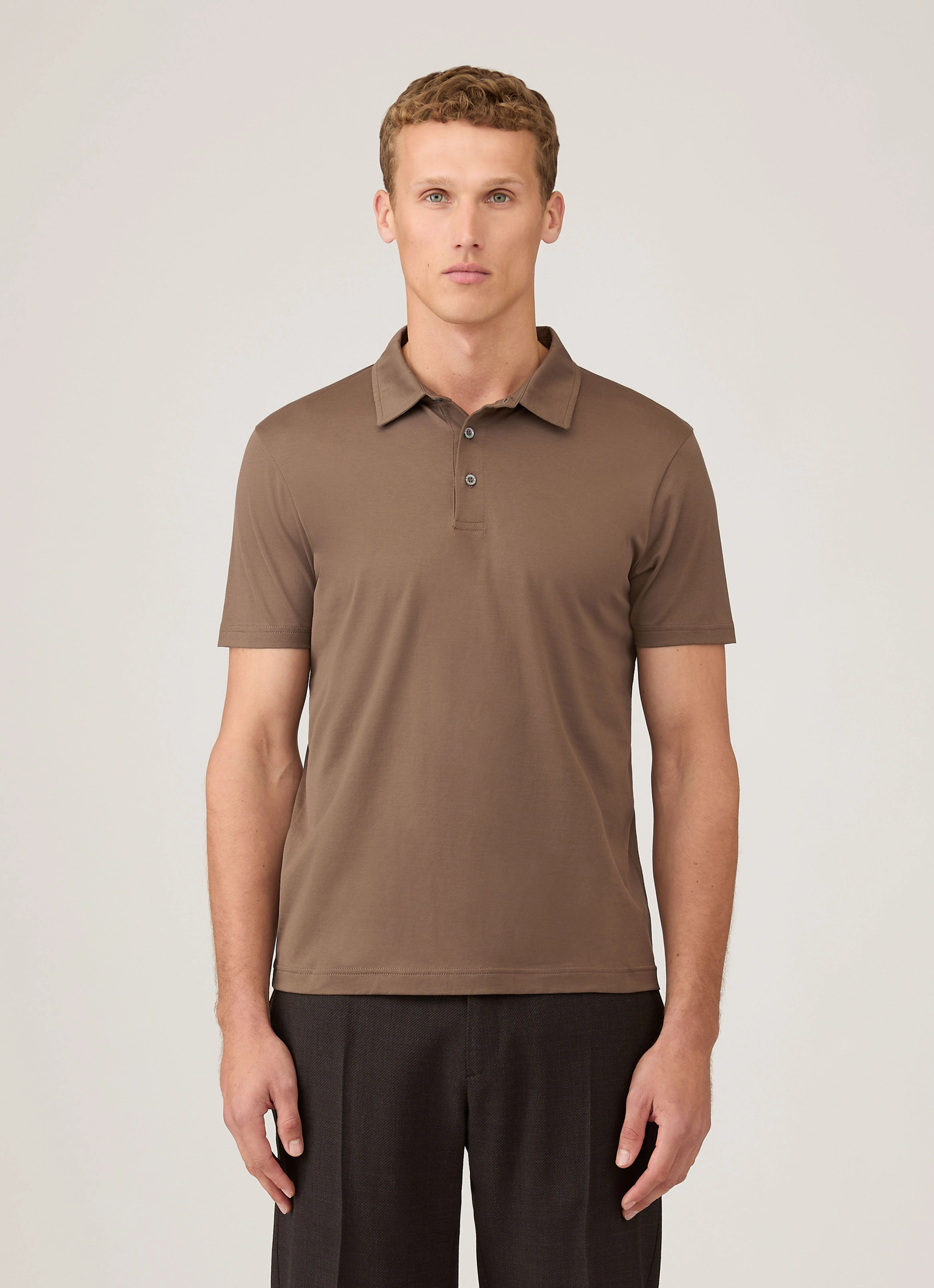 Street Culture Men's Classic Jersey Polo Shirt in Bark