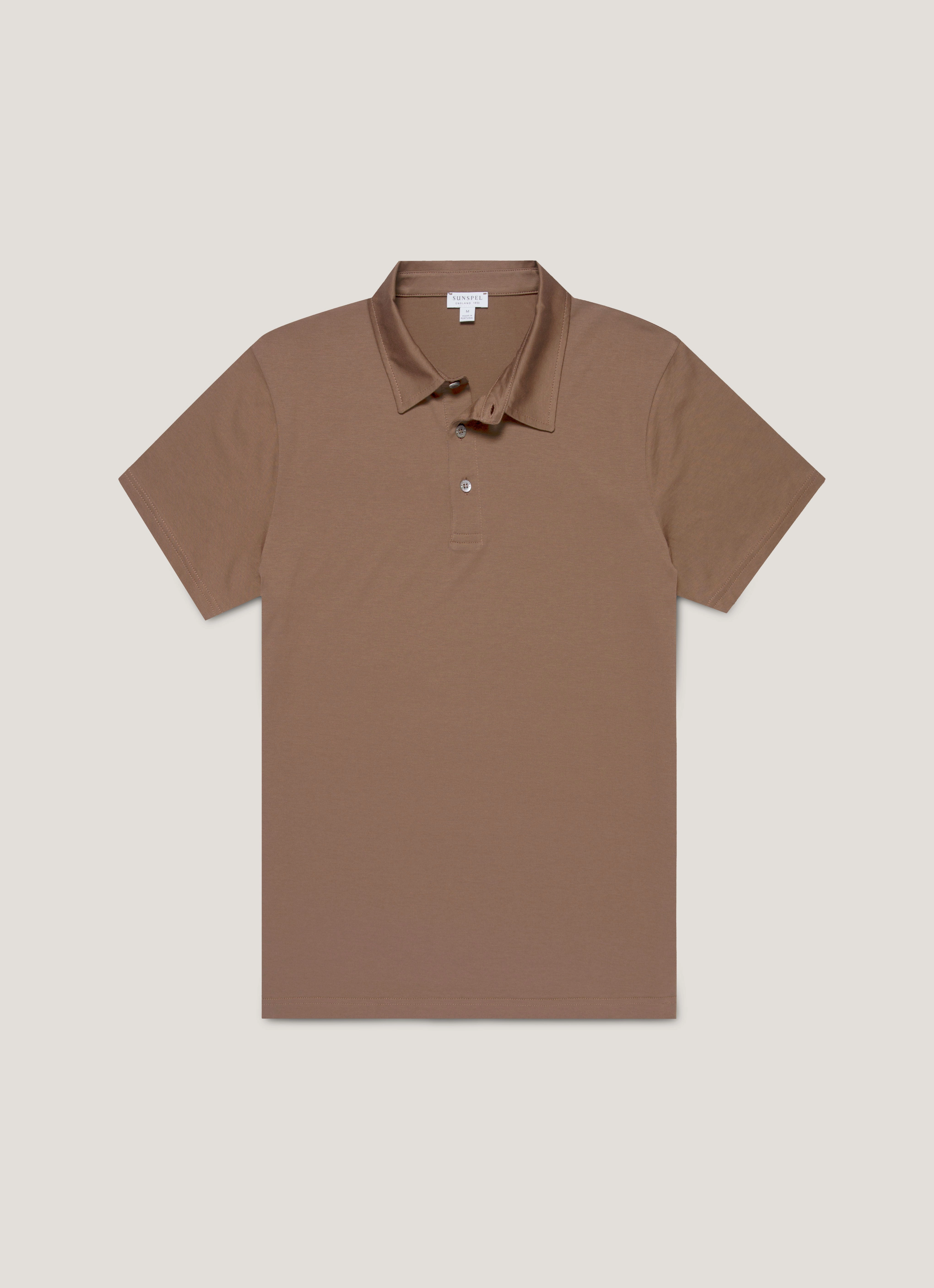 Smart Casual Style Men's Classic Jersey Polo Shirt in Bark