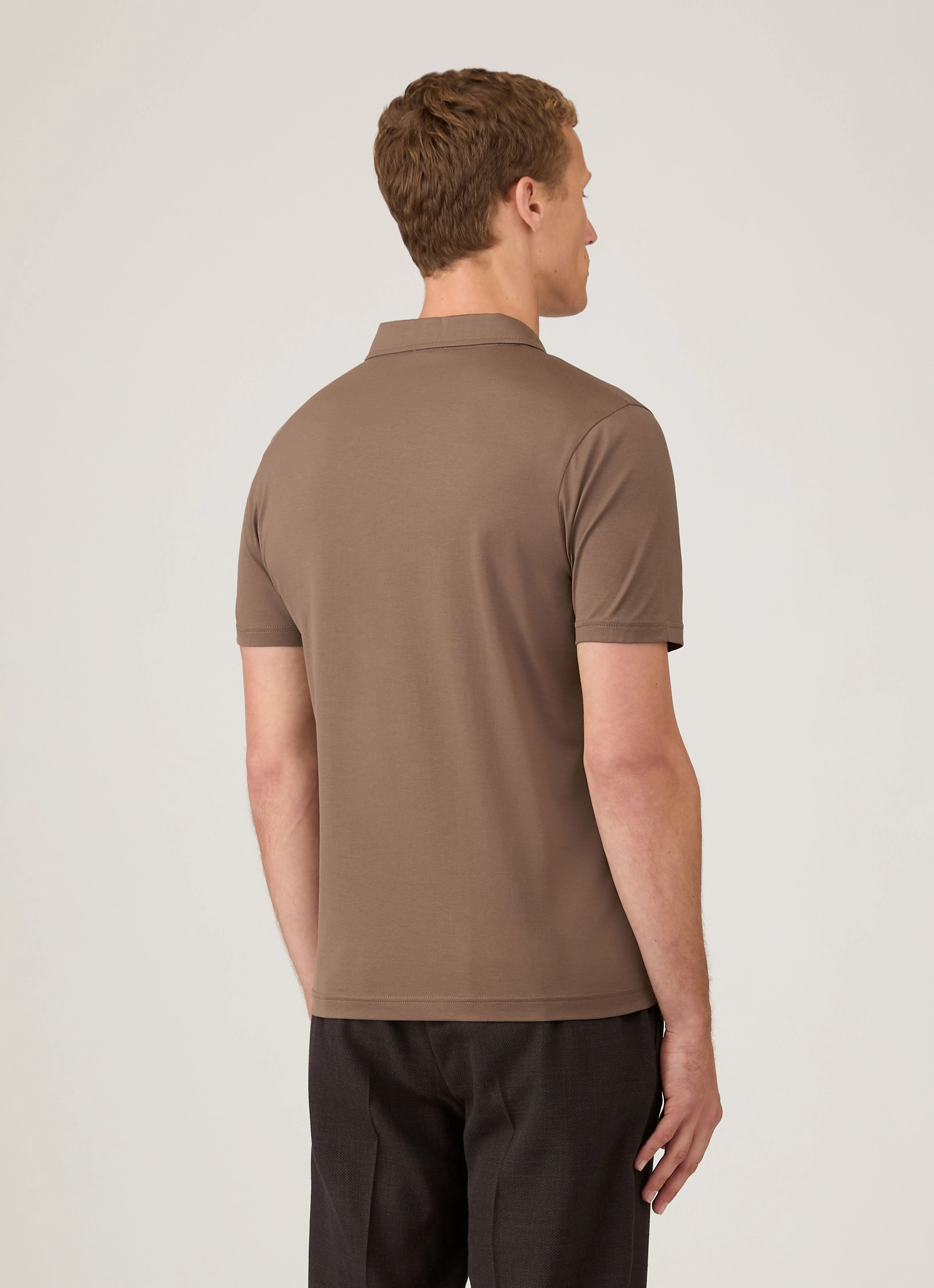 Street Culture Men's Classic Jersey Polo Shirt in Bark