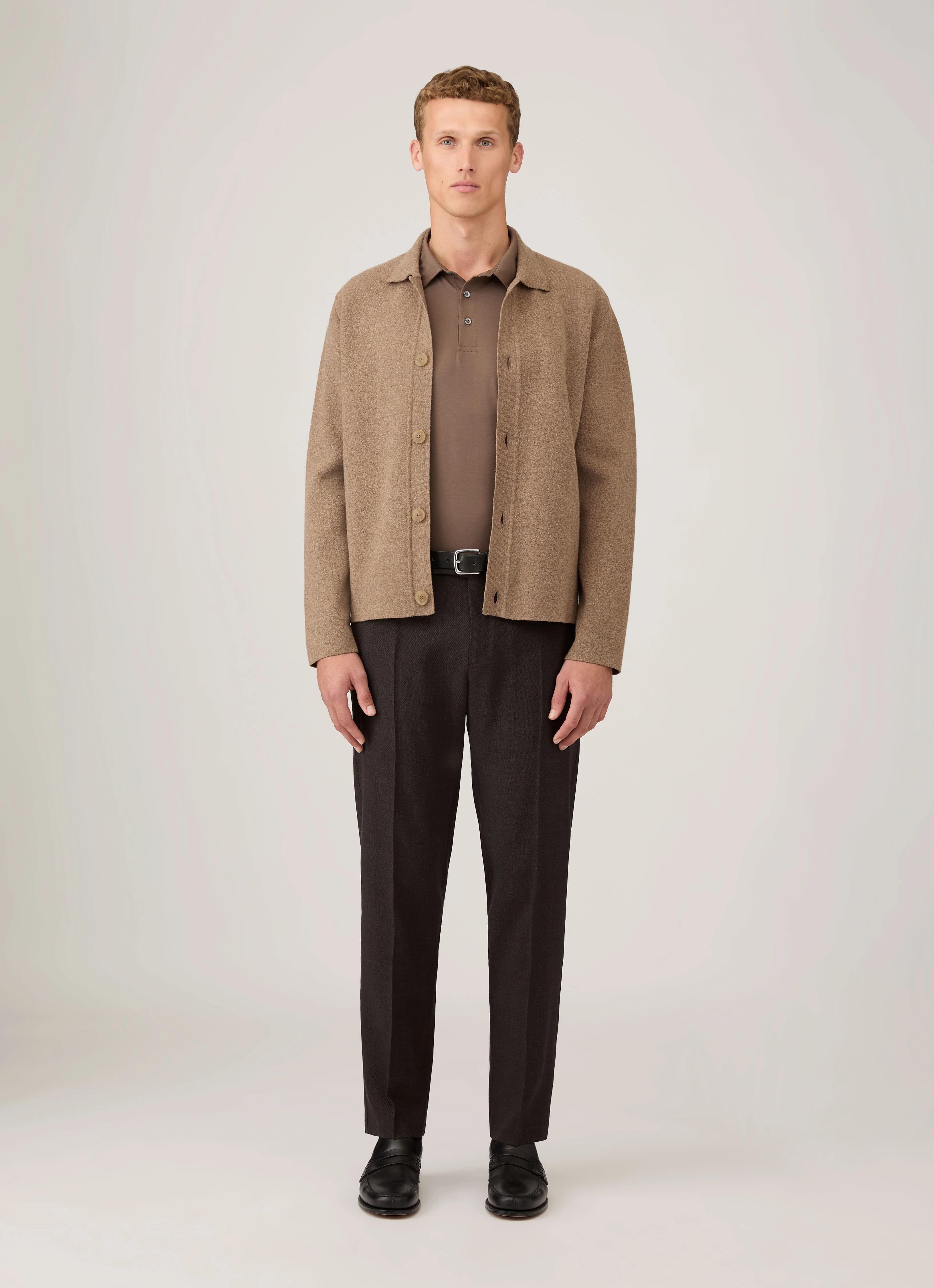 Street Culture Men's Classic Jersey Polo Shirt in Bark