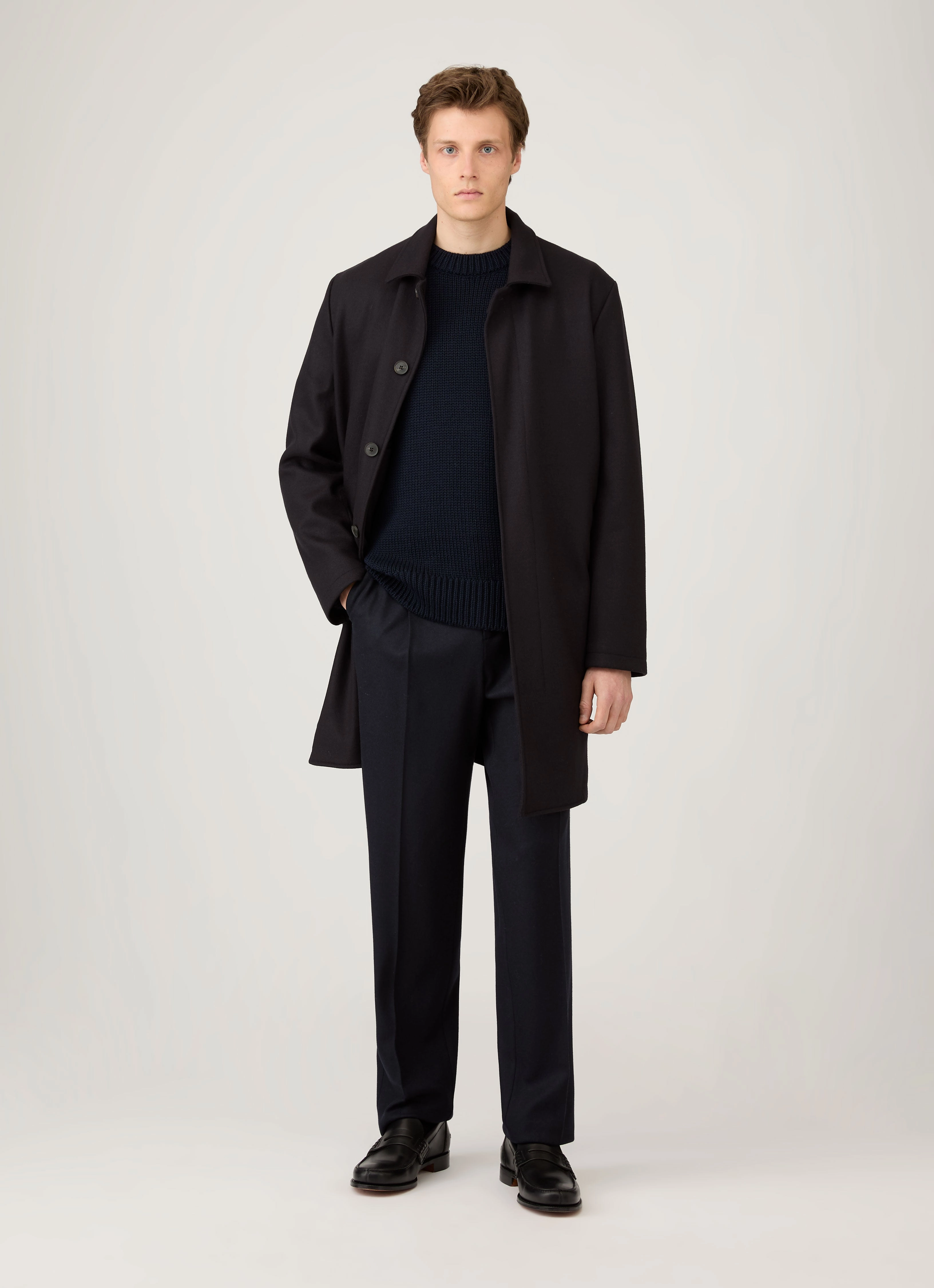 Street Style Men's Fisherman Jumper in Navy