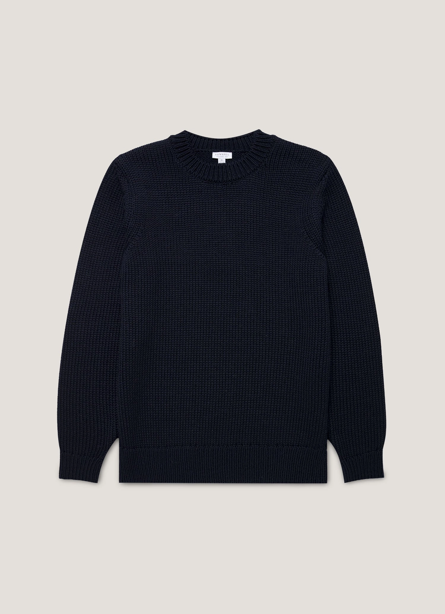 Men's Fisherman Jumper in Navy Fitted knitted top