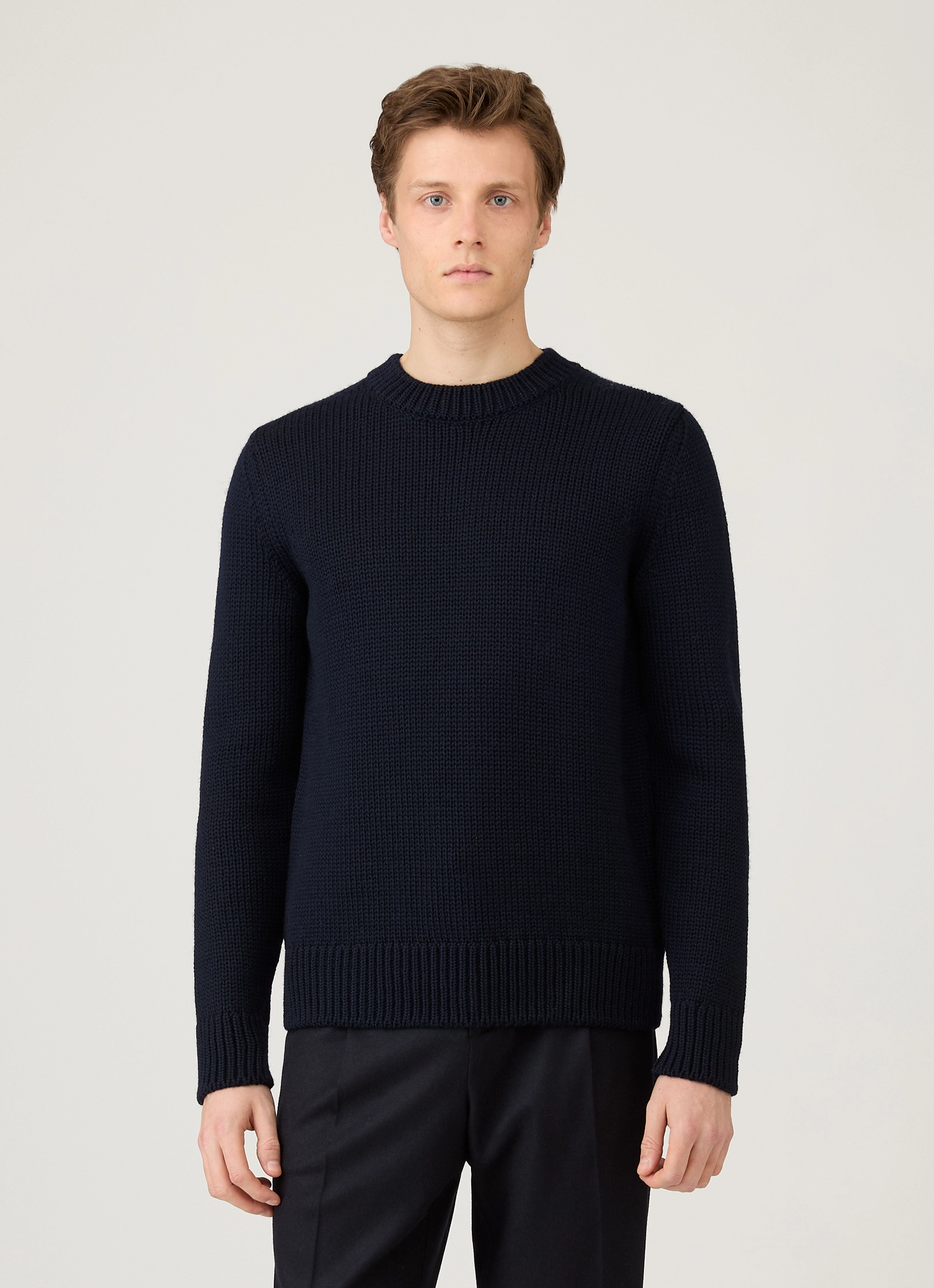 Street Style Men's Fisherman Jumper in Navy