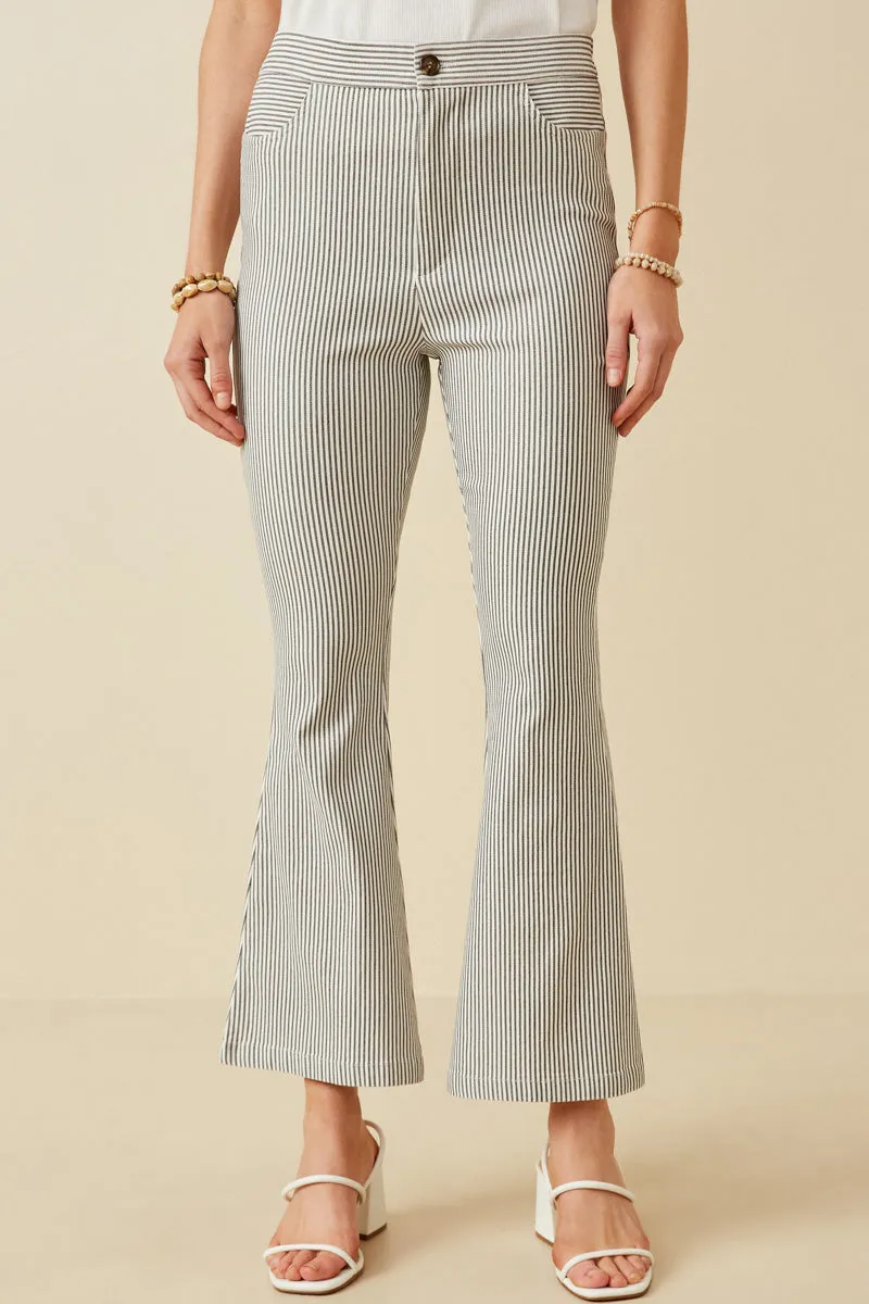 Shape Retention Travel Essential Stretch Pinstripe Flared Pants