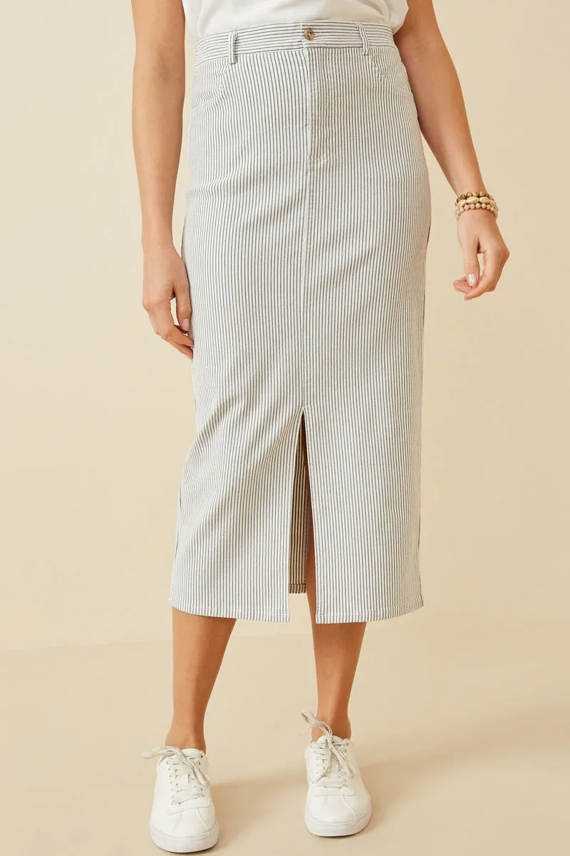 Movement Ease Stretch Pinstripe Front Slit Skirt