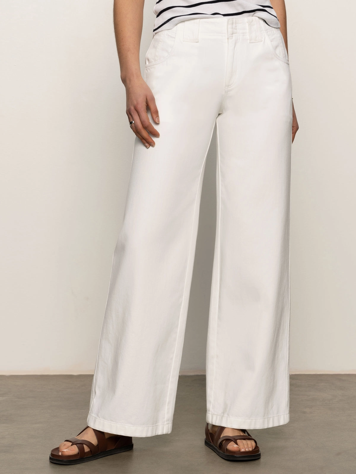 Stretch Comfort Arden Wide Leg Jeans Brilliant White