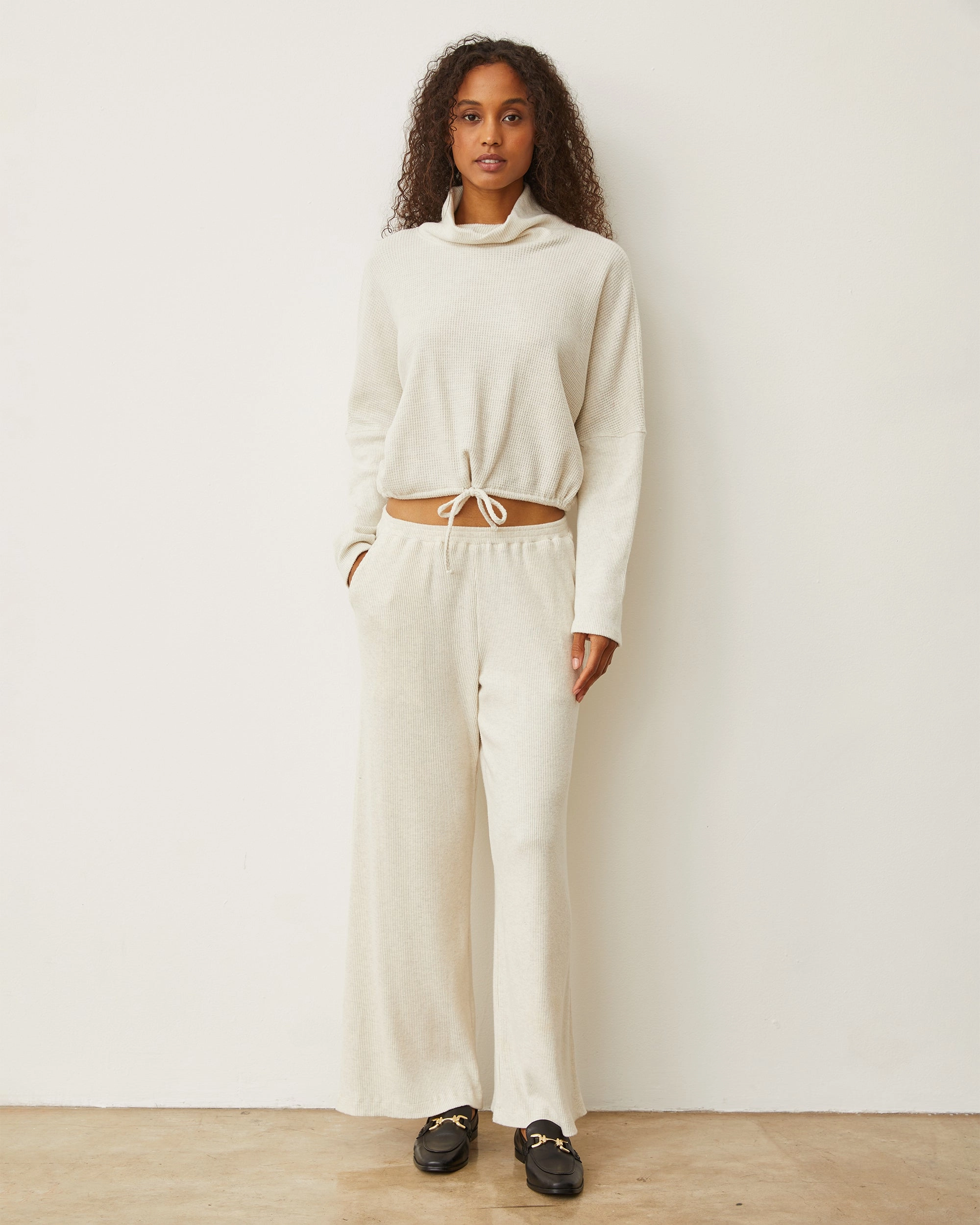 Stretchy Waist Brushed Rib Pant