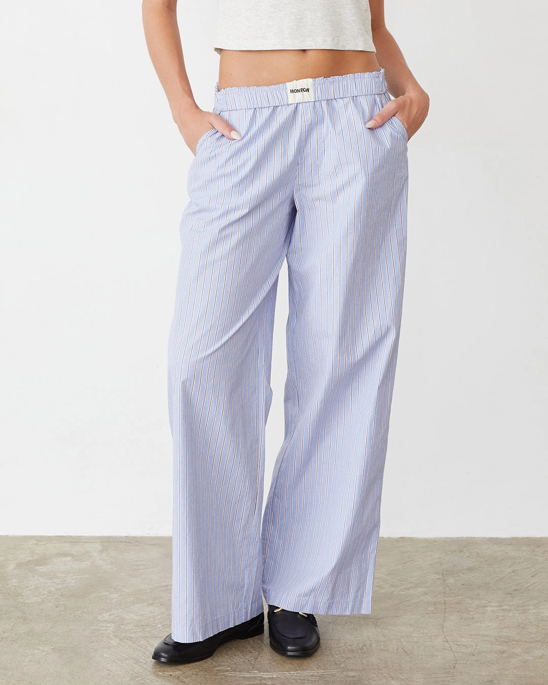 Stripe Poplin Boxer Pants Cool Fit