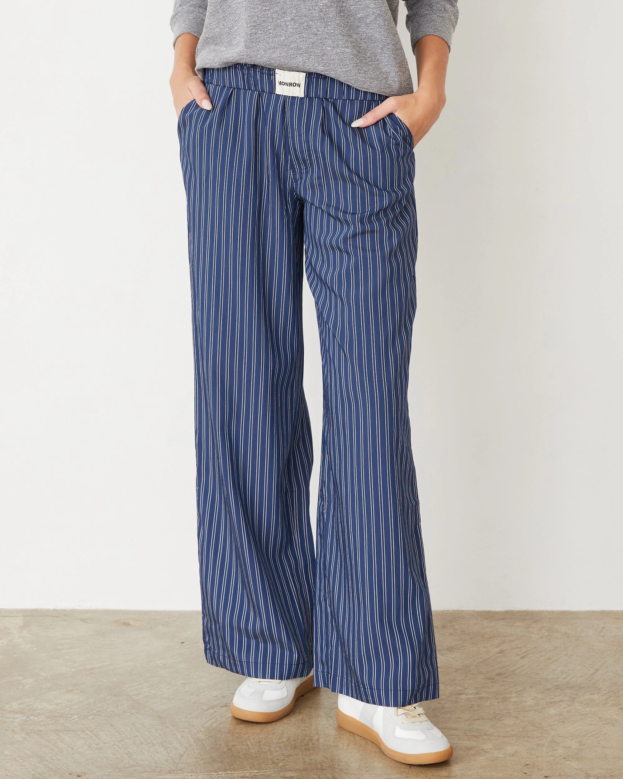 Stripe Poplin Boxer Pants Fresh Breeze