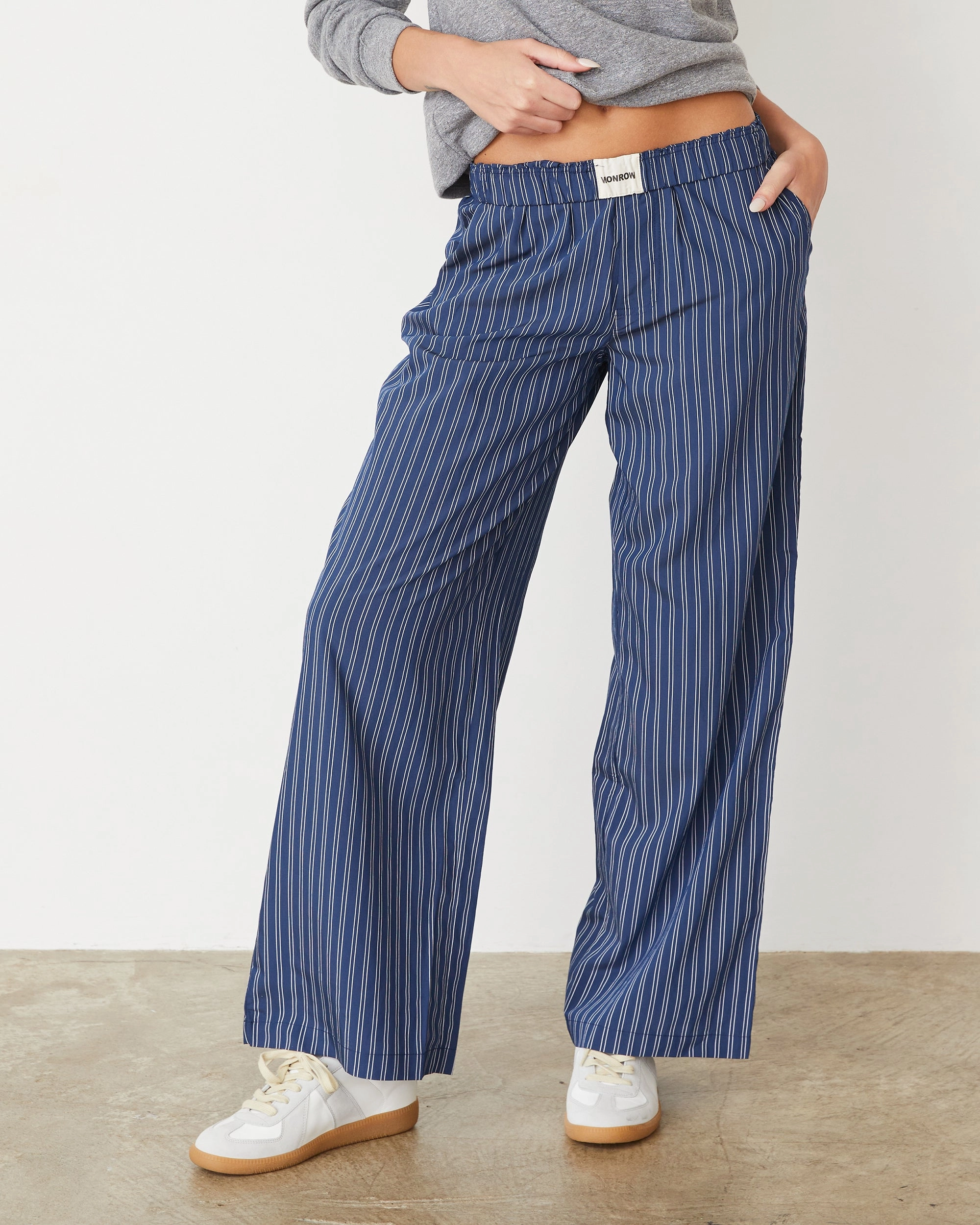 Stripe Poplin Boxer Pants Fresh Breeze