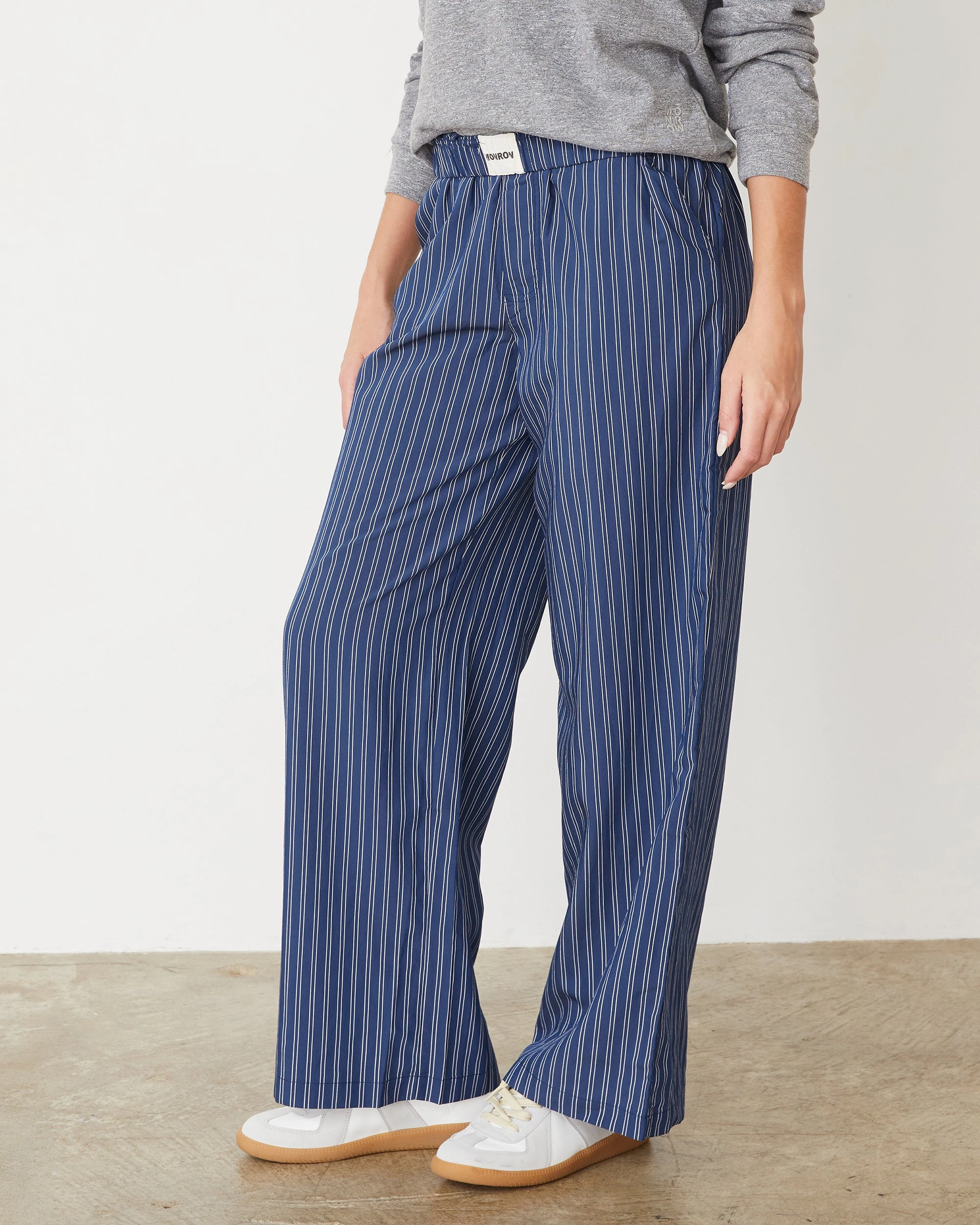 Stripe Poplin Boxer Pants Fresh Breeze