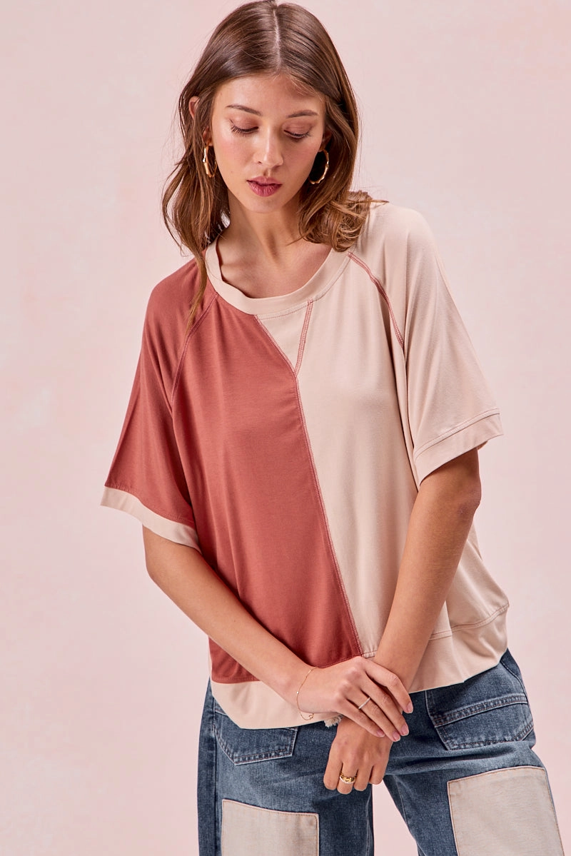 Weather Ready IT3659R-04 | MODAL JERSEY COLOR BLOCK SHORT SLEEVES TOP