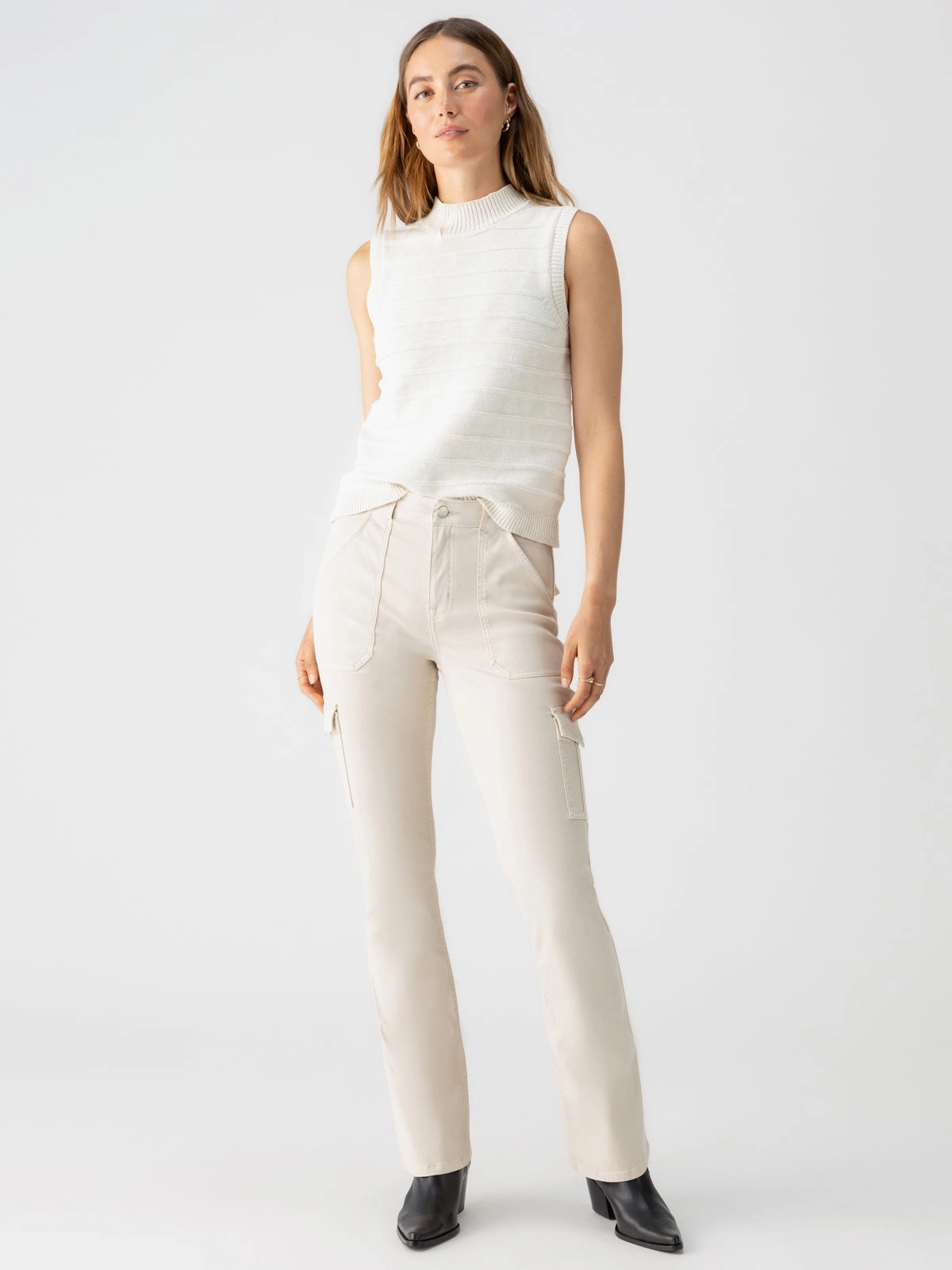 Striped Sculpted Hayden Bootcut Standard Rise Pant Toasted Almond