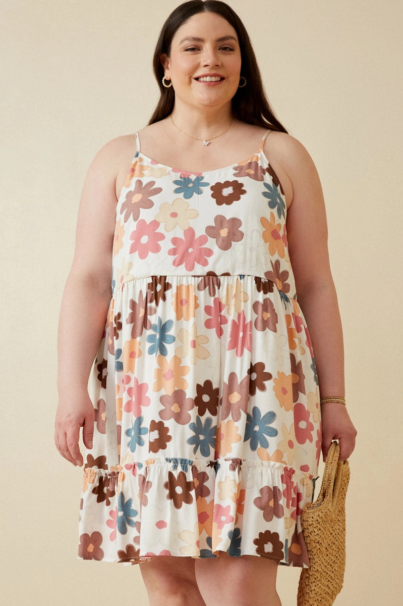 Floral Ruffle Sleeveless Tank Dress Everyday Style